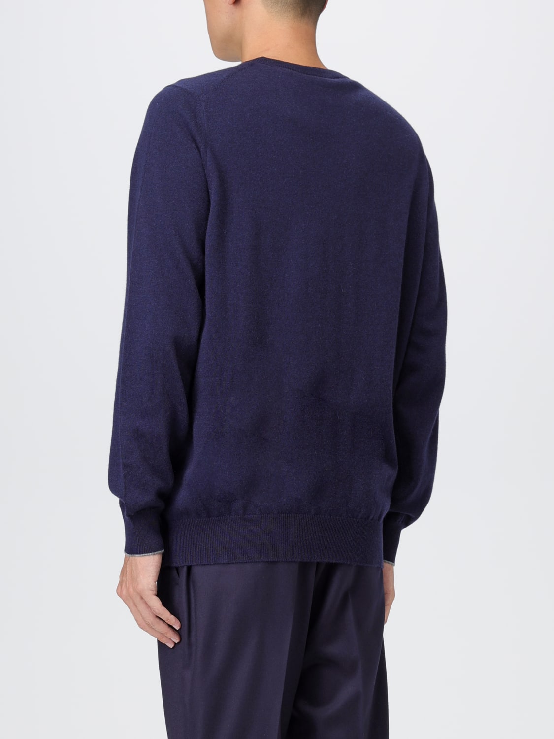 BRUNELLO CUCINELLI PULLOVER: Pullover herren Brunello Cucinelli, Blau - Img 3