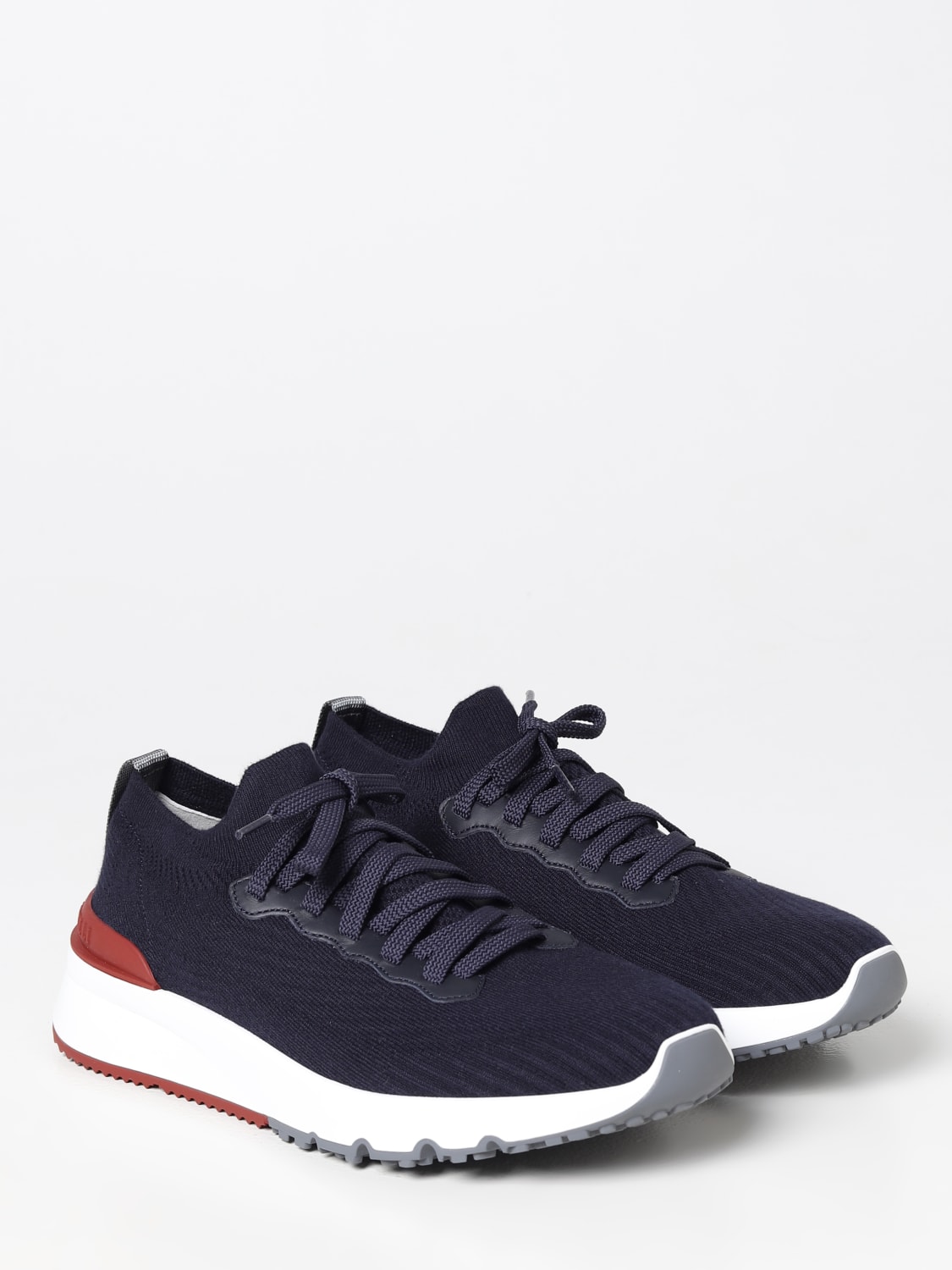 BRUNELLO CUCINELLI SNEAKERS: Brunello Cucinelli sneakers in cotton knit, Blue - Img 2