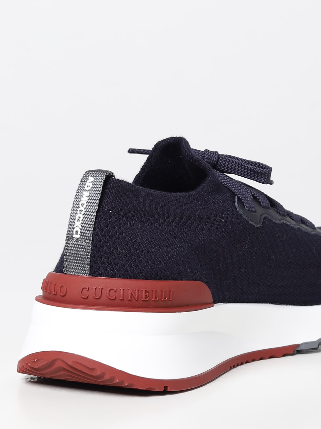 BRUNELLO CUCINELLI SNEAKERS: Brunello Cucinelli sneakers in cotton knit, Blue - Img 3