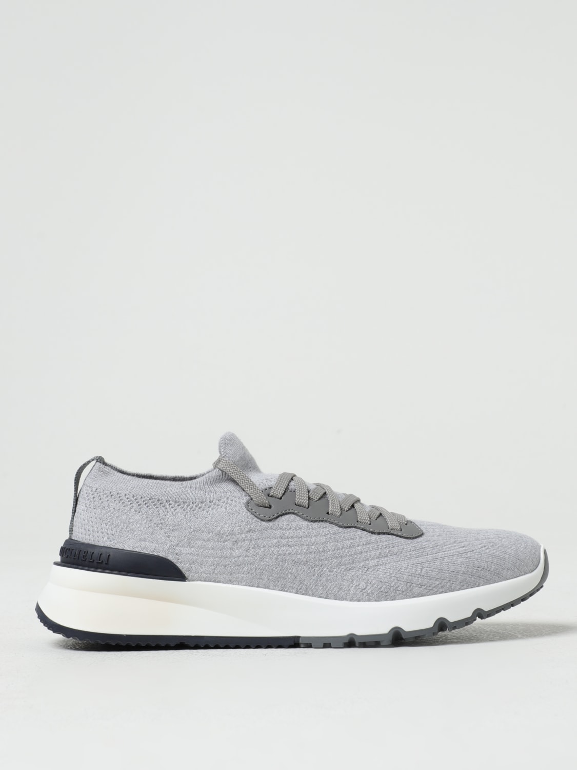 BRUNELLO CUCINELLI SNEAKERS: Brunello Cucinelli sneakers in cotton knit, Grey - Img 1