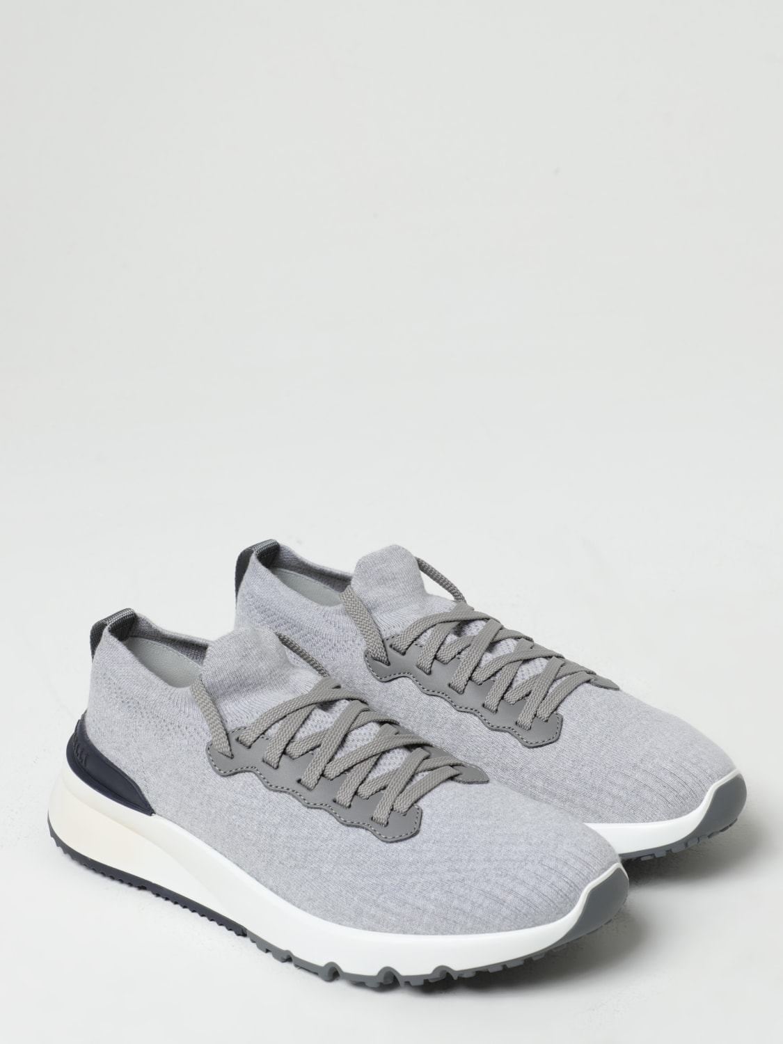 BRUNELLO CUCINELLI SNEAKERS: Brunello Cucinelli sneakers in cotton knit, Grey - Img 2