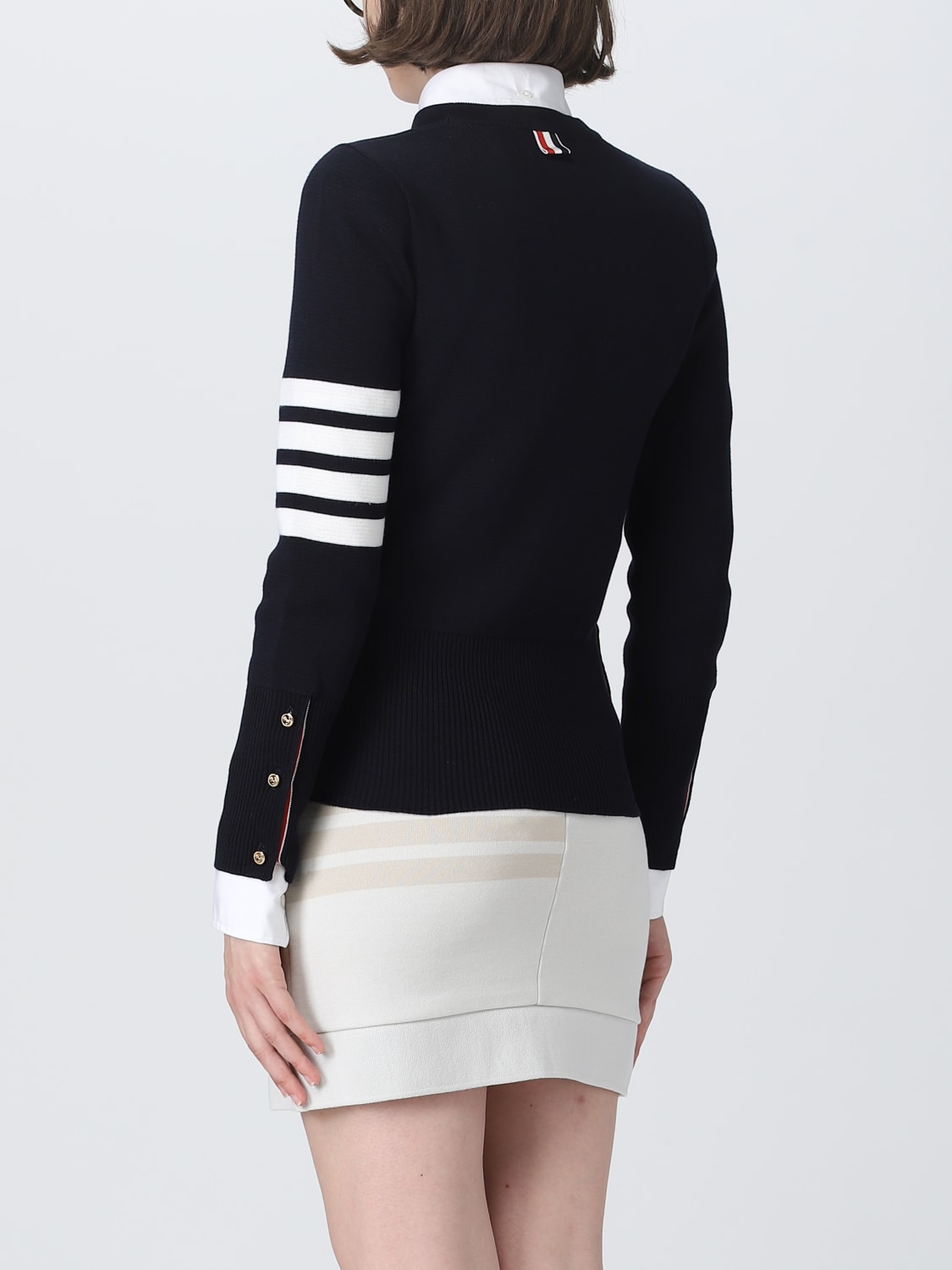 THOM BROWNE SWEATER: Thom Browne Milano sweater in wool, Blue - Img 3