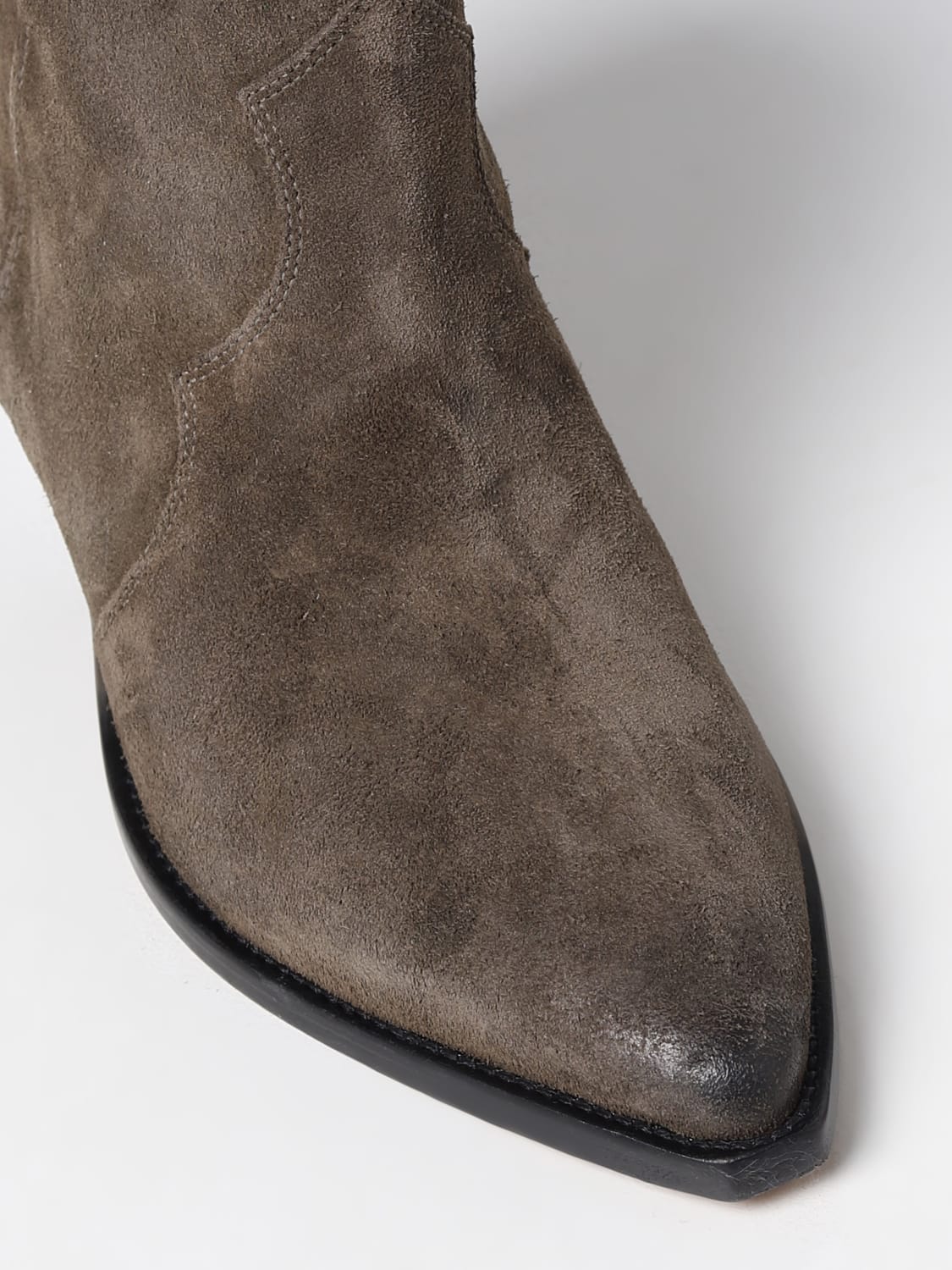 ISABEL MARANT STIVALI: Stivaletto Dewina Isabel Marant in camoscio, Kaki - Img 4