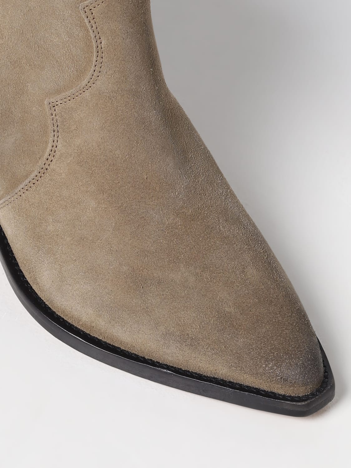 ISABEL MARANT STIVALI: Stivaletto Dewina Isabel Marant in camoscio, Tortora - Img 4