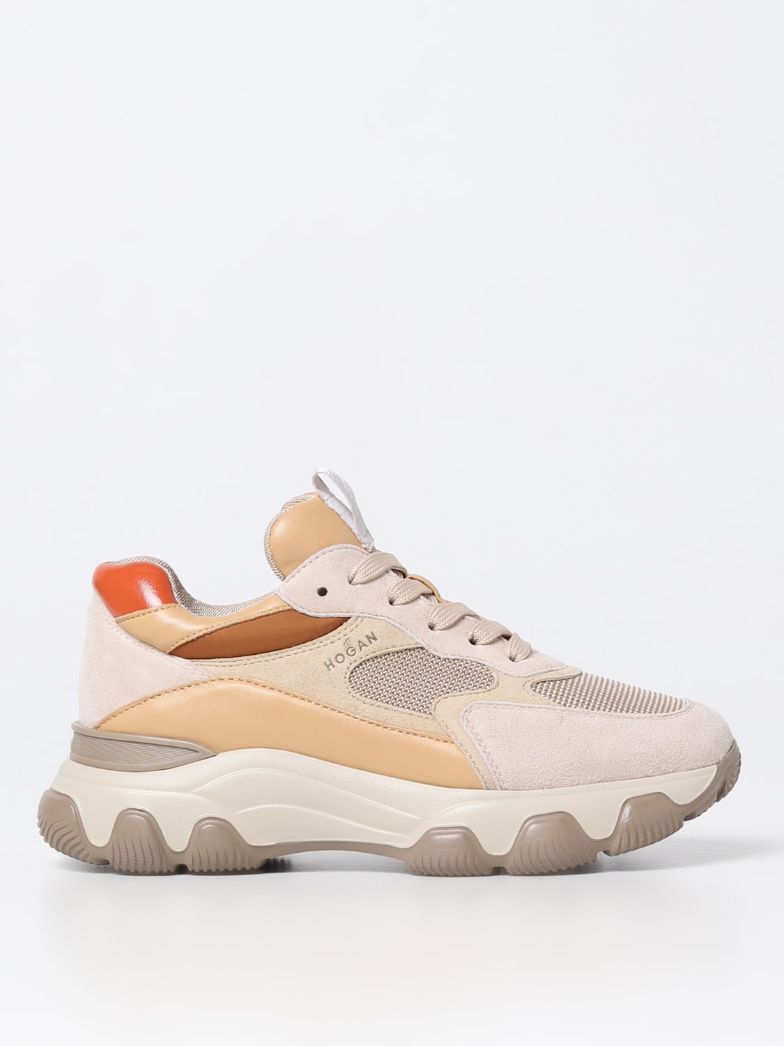 HOGAN SNEAKERS: Hogan Hyperactive sneakers in leather and mesh, Beige - Img 1