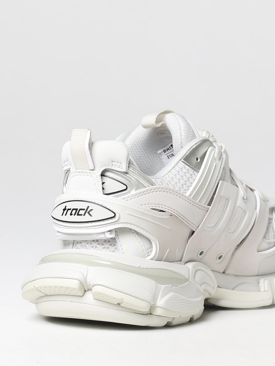 BALENCIAGA: Track sneakers in mesh and synthetic leather - White
