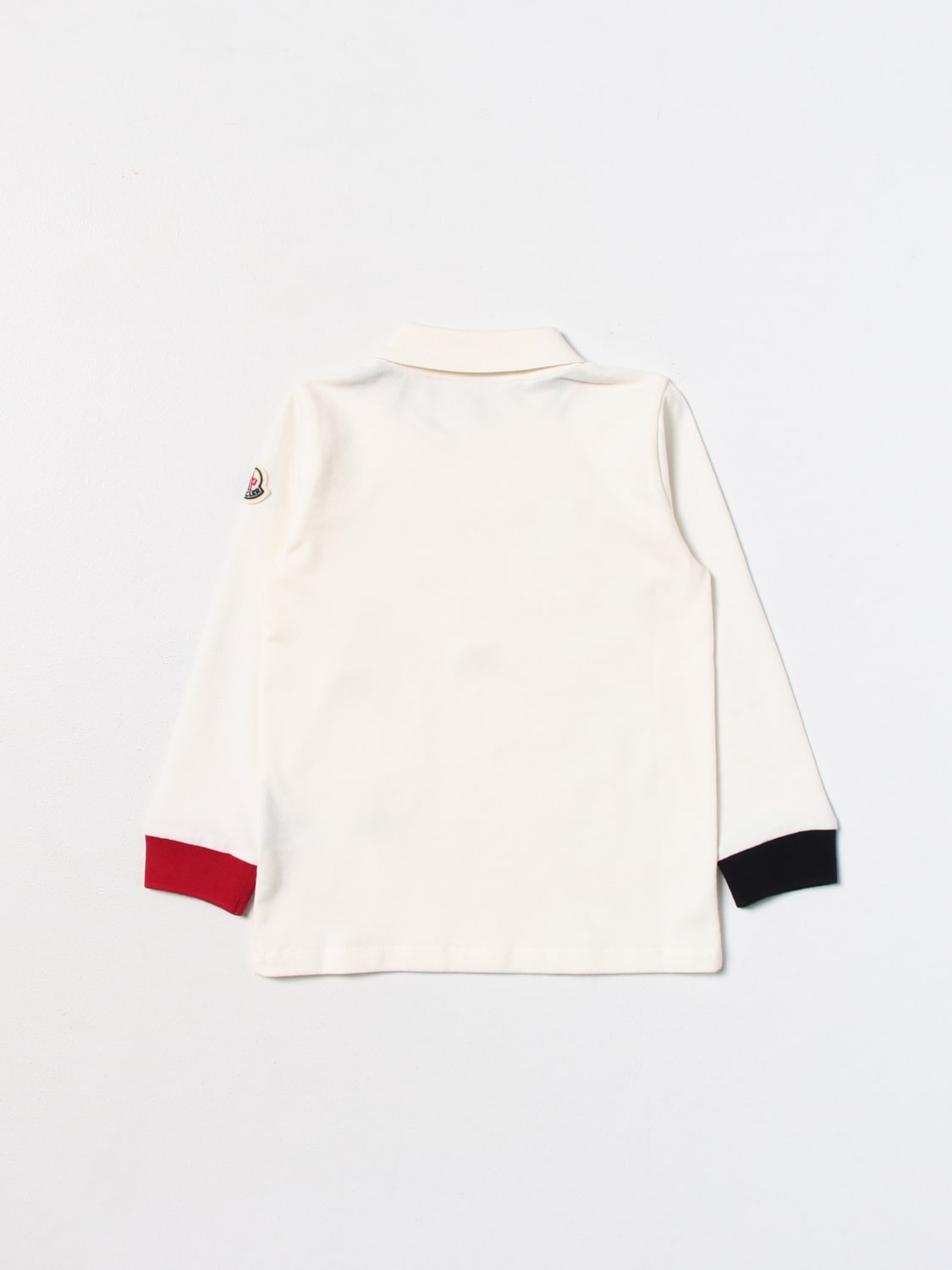 MONCLER T-SHIRT: Monclear polo shirt in cotton, Cream - Img 2