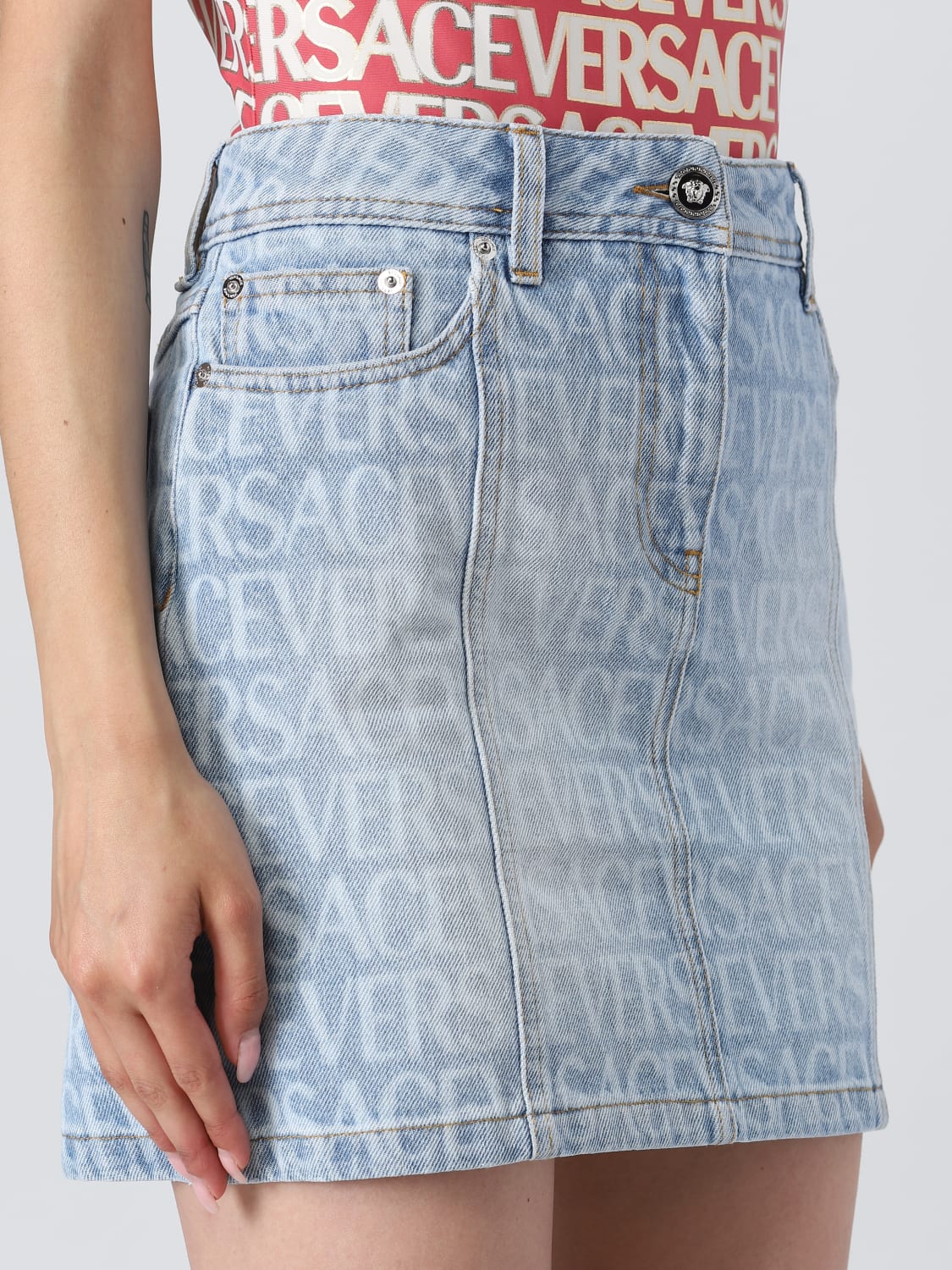 Shops versace denim skirt