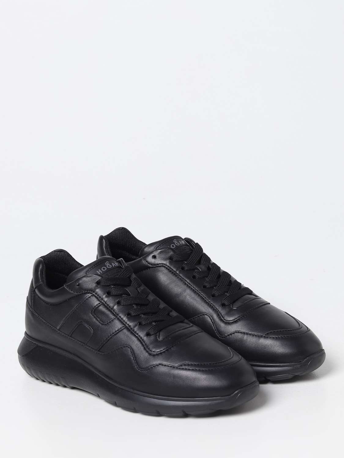 HOGAN SNEAKERS: Hogan Interactive³ sneakers in leather, Black - Img 2