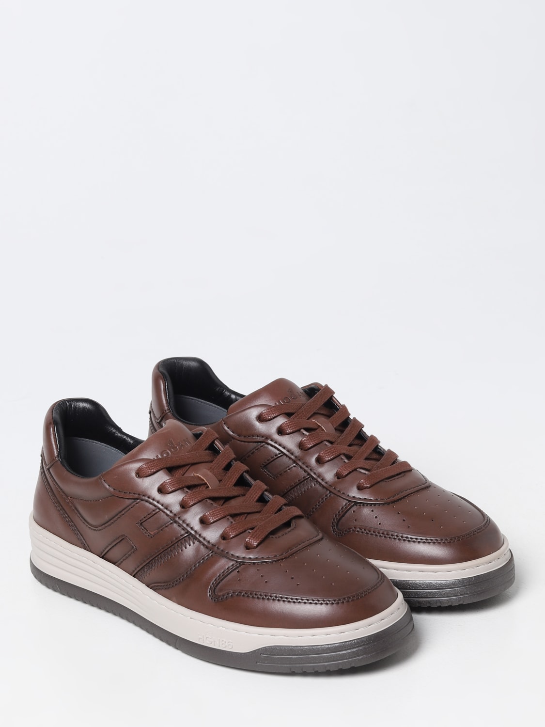 HOGAN SNEAKERS: Hogan H630 leather sneakers, Brown - Img 2