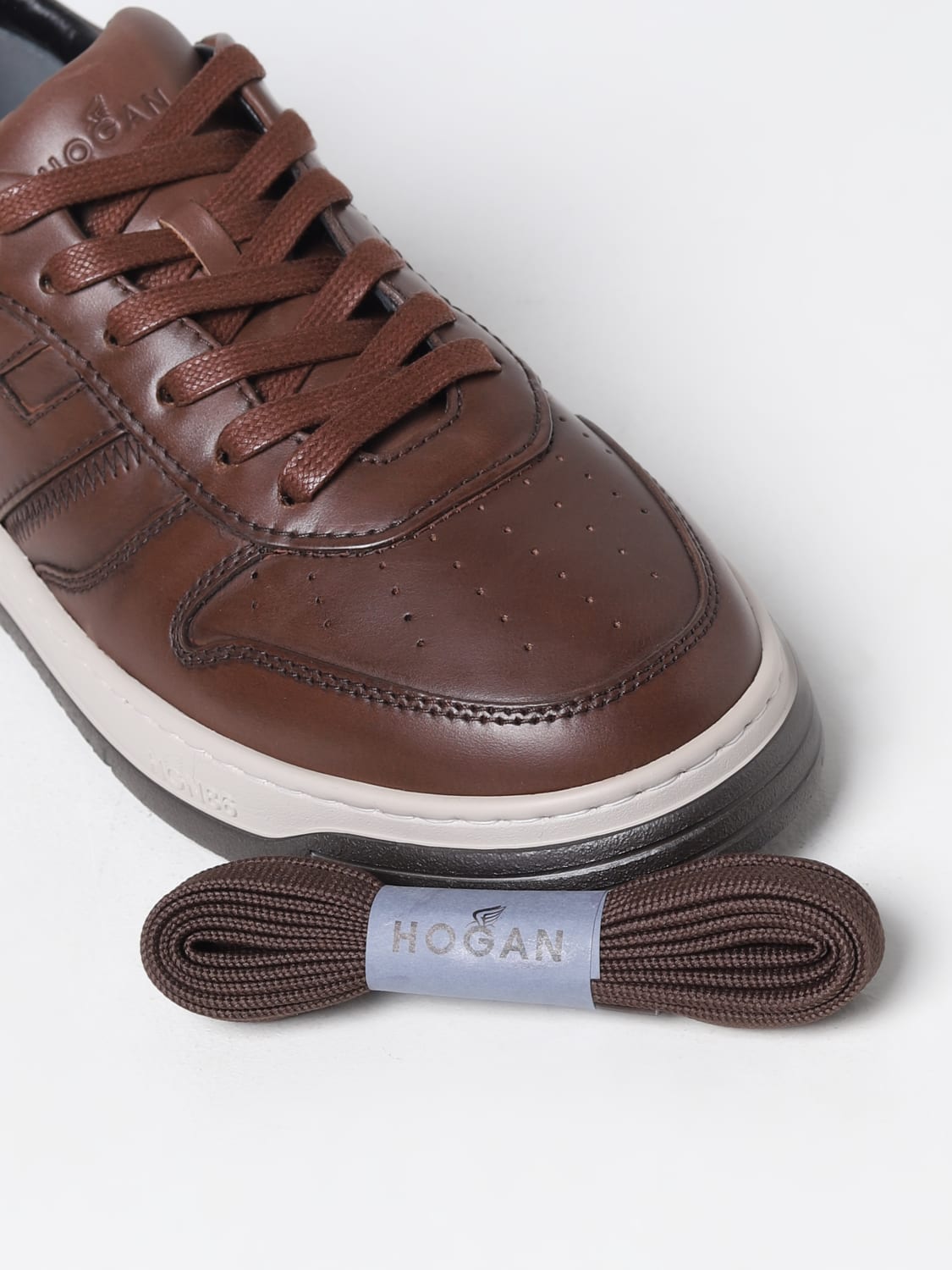 HOGAN SNEAKERS: Hogan H630 leather sneakers, Brown - Img 4