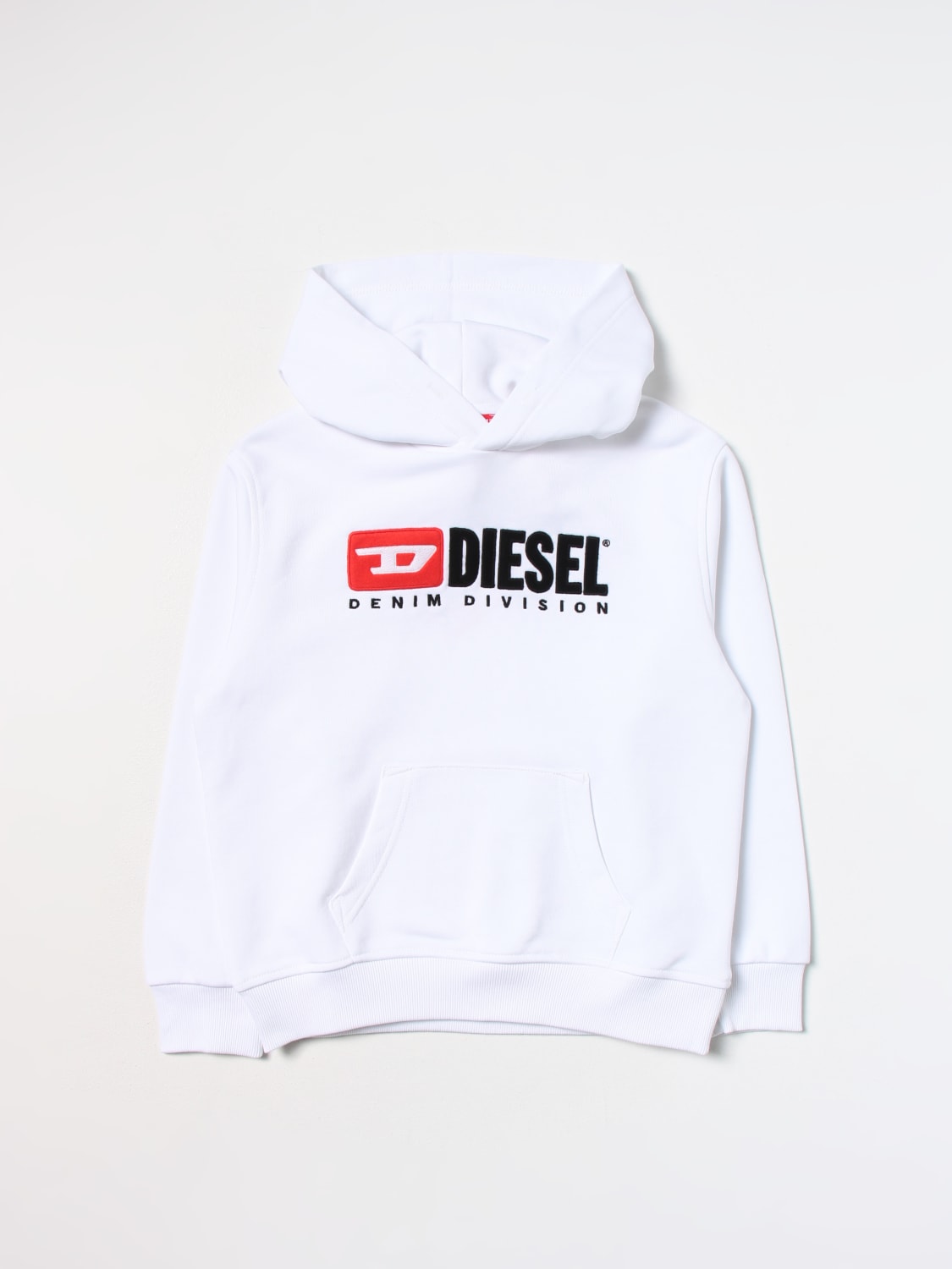 DIESEL MAGLIA: Felpa Diesel in cotone, Bianco - Img 1