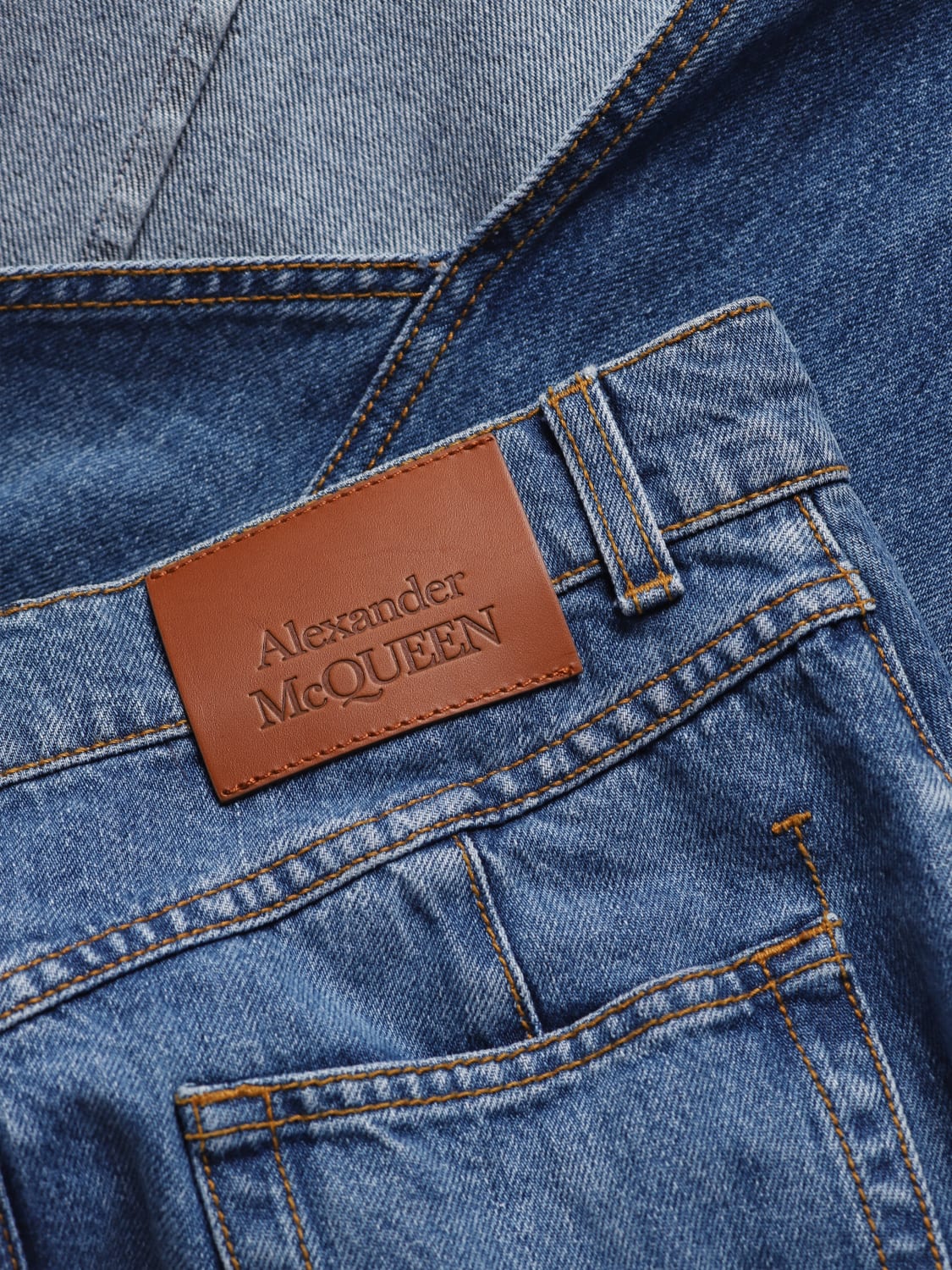 MCQUEEN SKIRT: McQueen skirt in washed denim, Blue - Img 6
