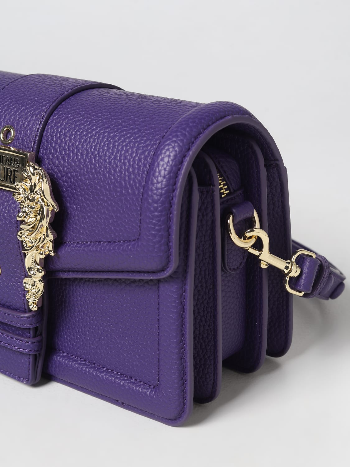 VERSACE JEANS COUTURE CROSSBODY BAGS: Versace Jeans Couture bag in grained synthetic leather, Violet - Img 3