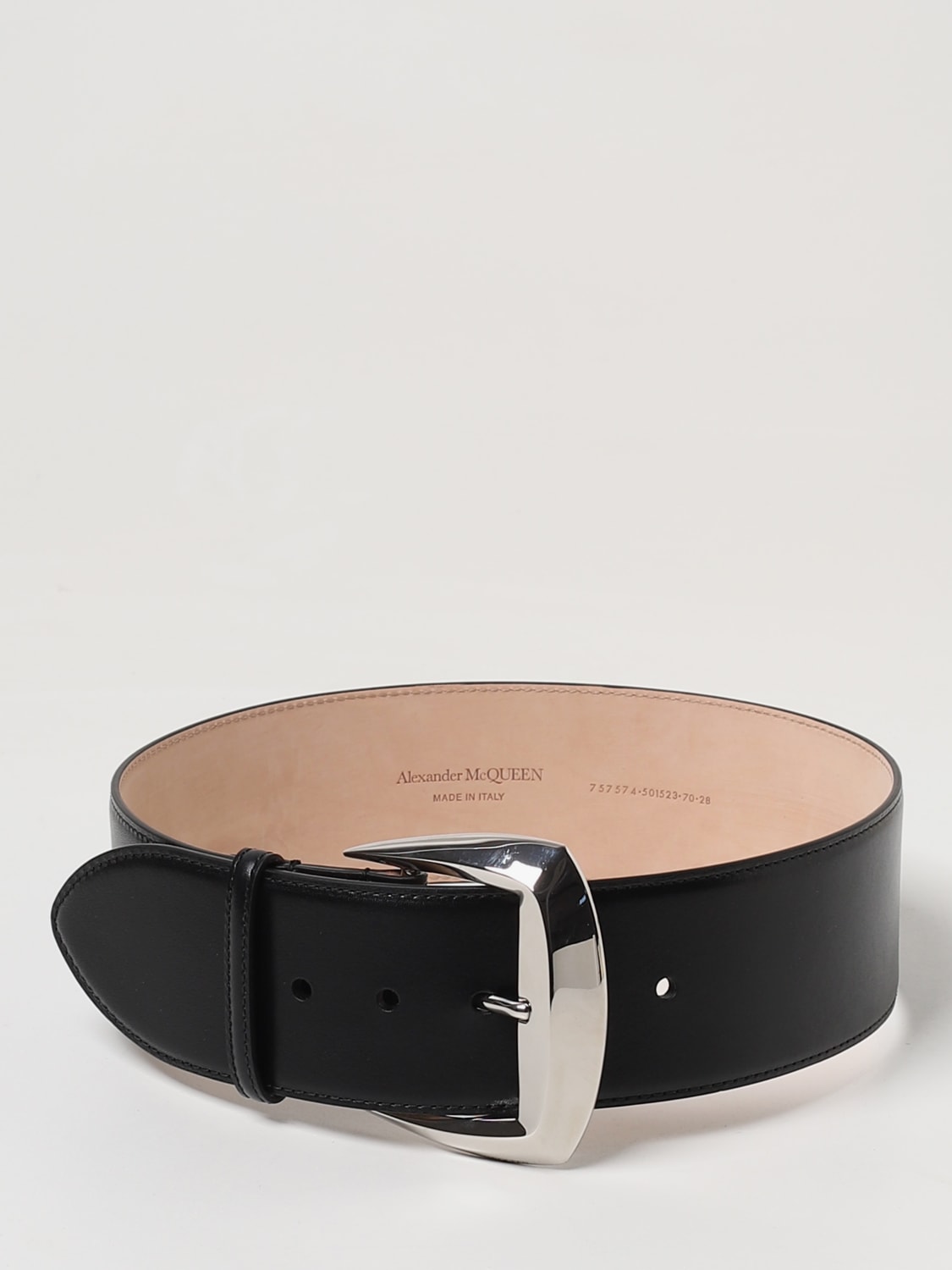 MCQUEEN BELT: McQueen leather belt, Black - Img 1