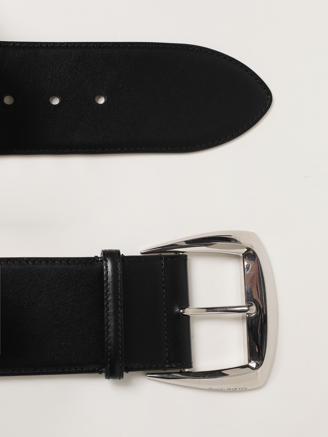 MCQUEEN BELT: McQueen leather belt, Black - Img 3