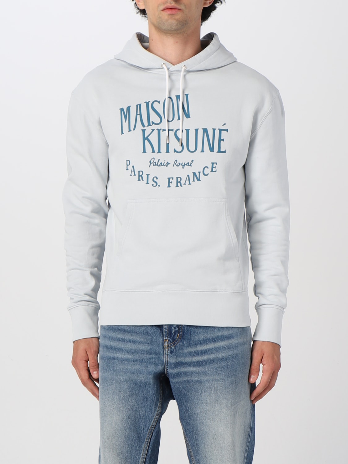 MAISON KITSUNÉ SWEATSHIRT: Maison Kitsuné Palais Royal cotton sweatshirt, Grey - Img 1