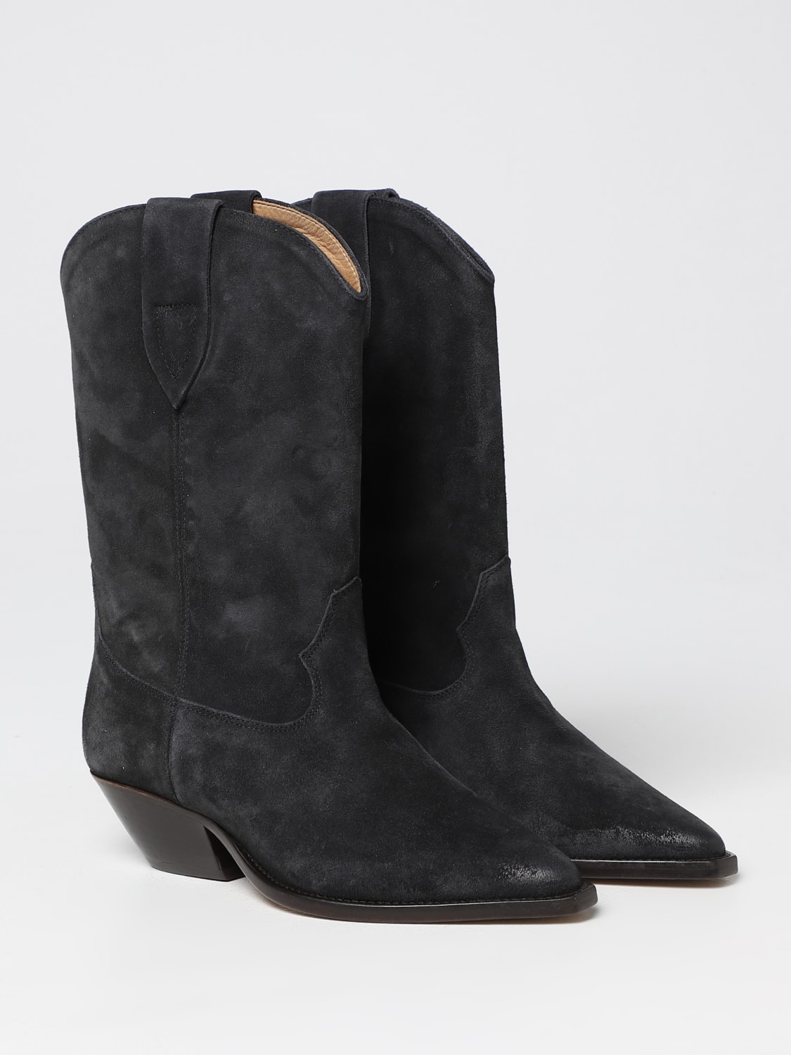 ISABEL MARANT BOOTS: Isabel Marant Duerto ankle boot in suede, Black - Img 2