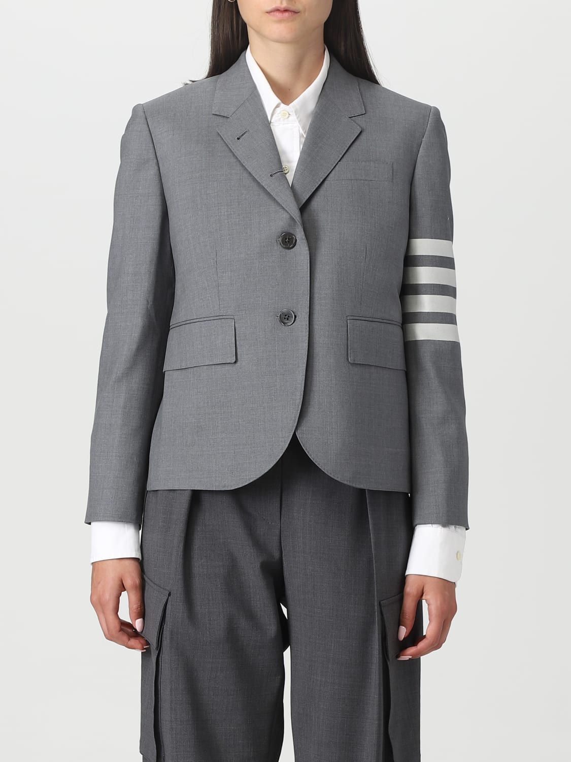 THOM BROWNE VESTE: Blazer femme Thom Browne, Gris - Img 1