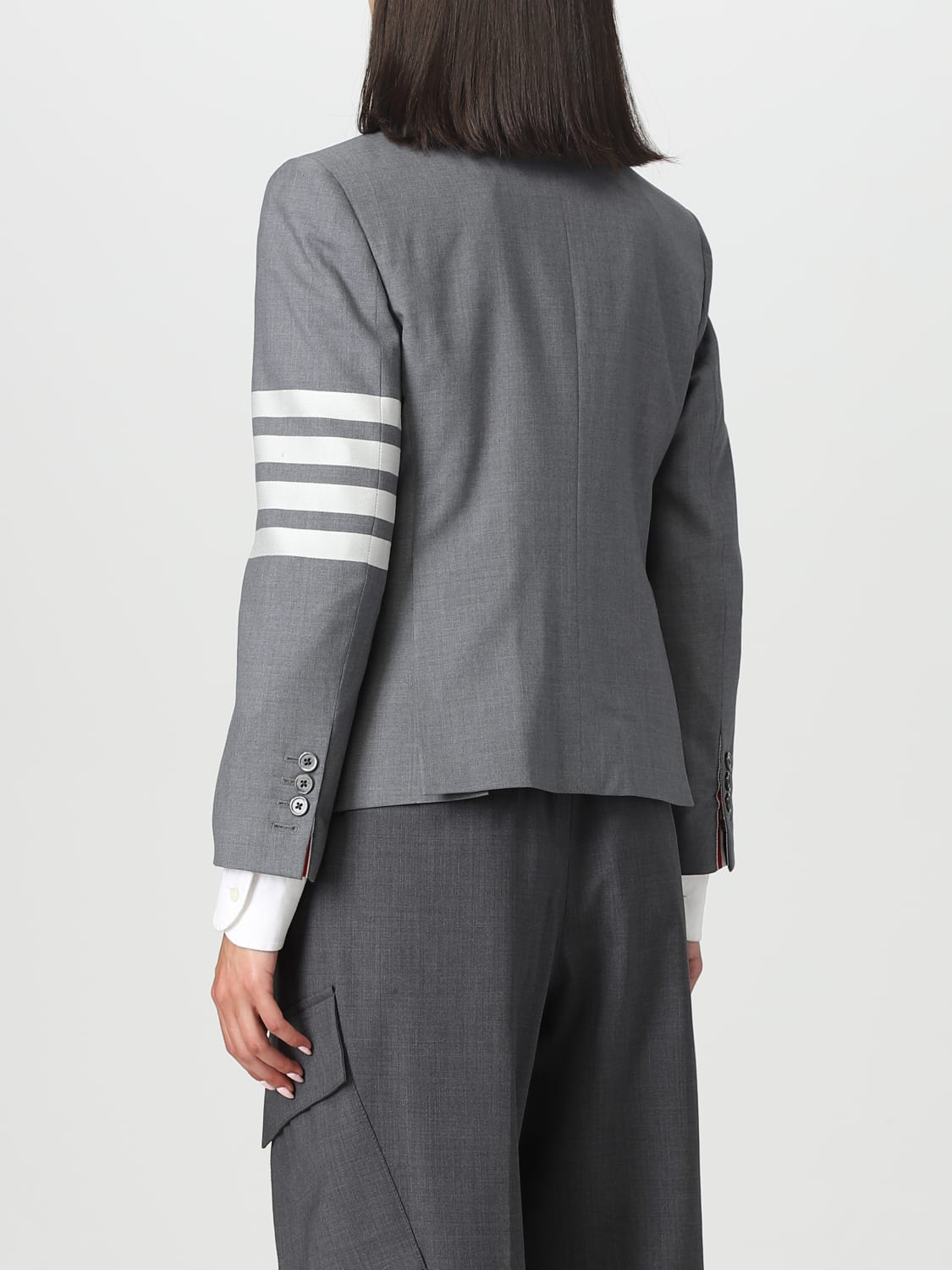 THOM BROWNE VESTE: Blazer femme Thom Browne, Gris - Img 3