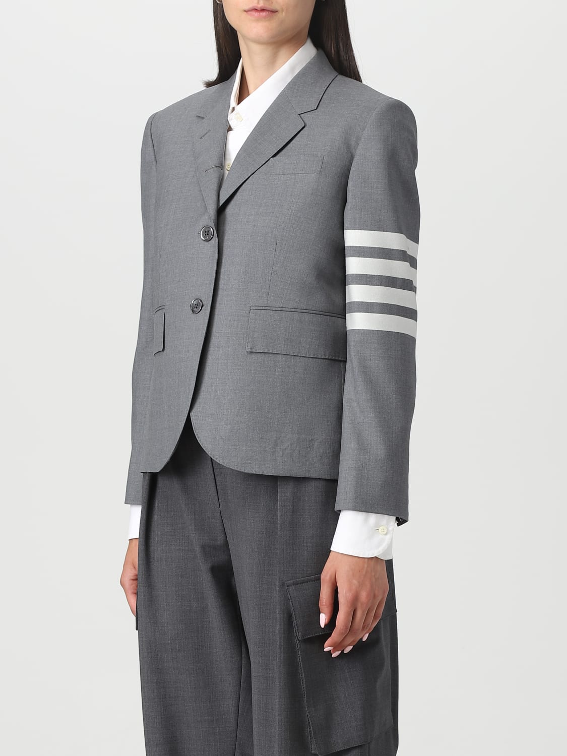 THOM BROWNE VESTE: Blazer femme Thom Browne, Gris - Img 4