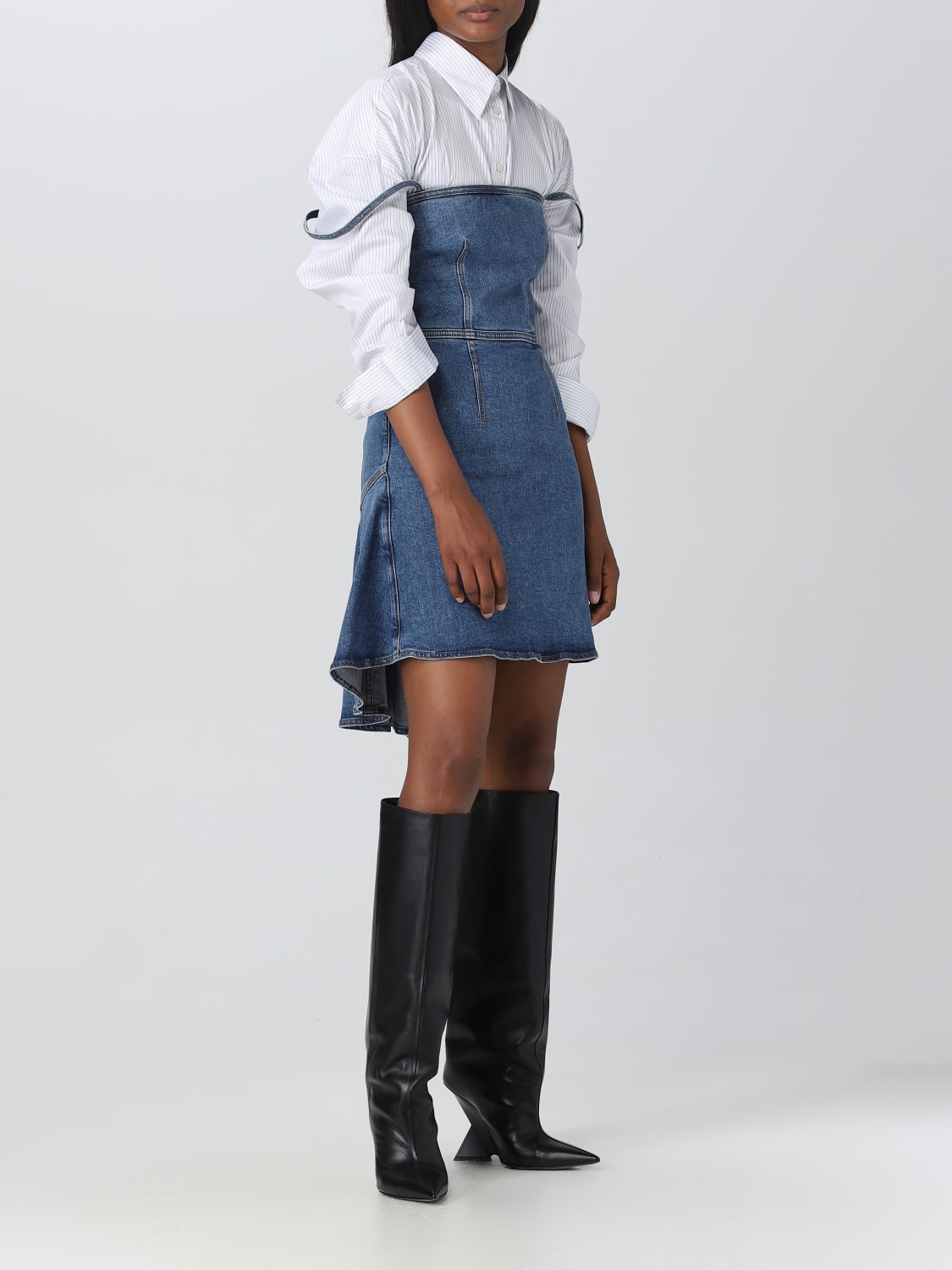 ワンピース ALEXANDER MCQUEEN Woman Dress Blue 757459QMACH 4164 McQueen Outlet: Dress woman - Blue | McQueen dress