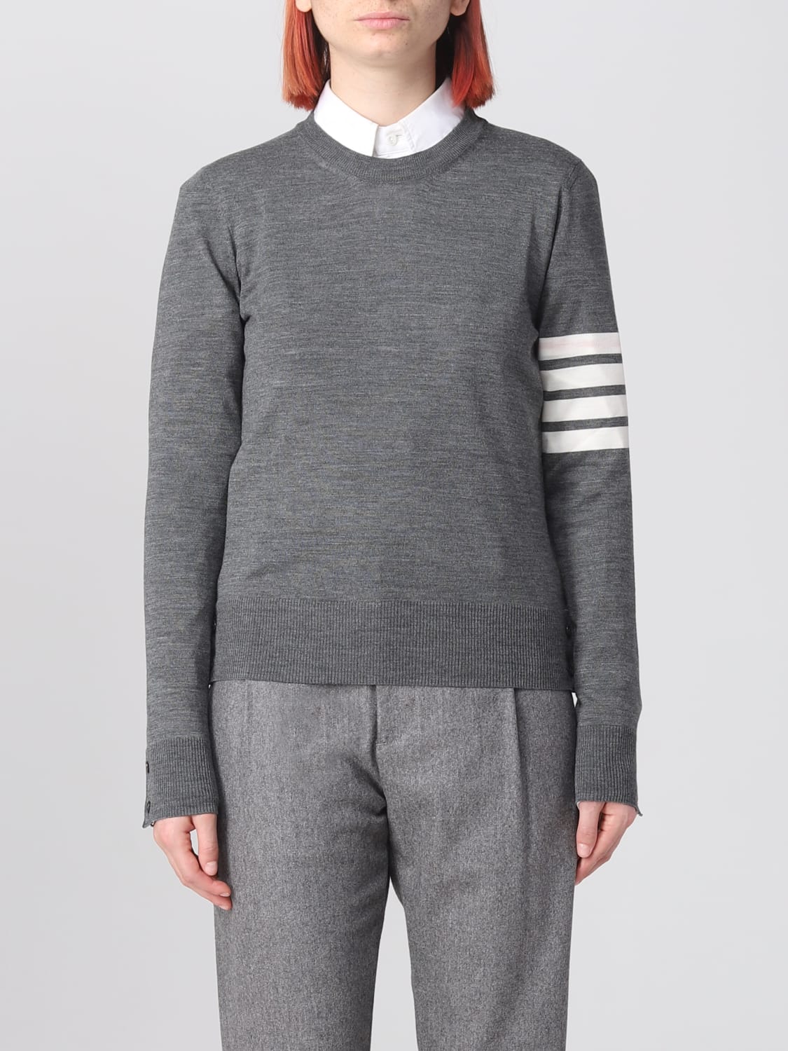 THOM BROWNE PULL: Pull femme Thom Browne, Gris - Img 1
