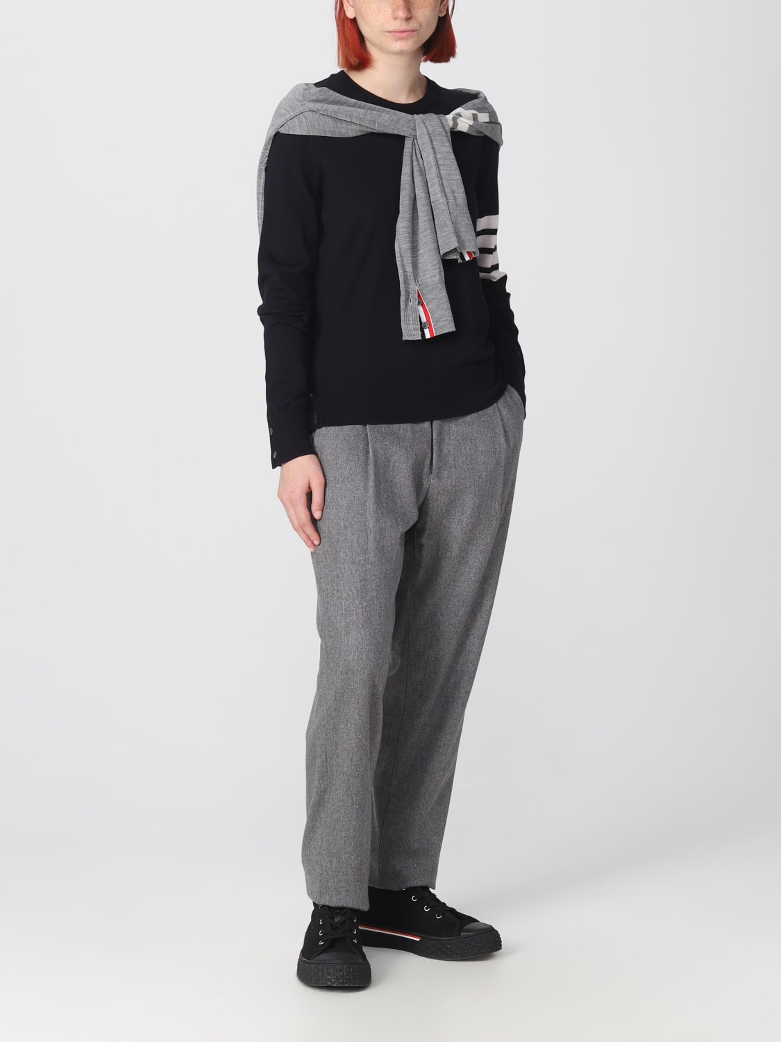THOM BROWNE PULL: Pull femme Thom Browne, Bleu Marine - Img 2