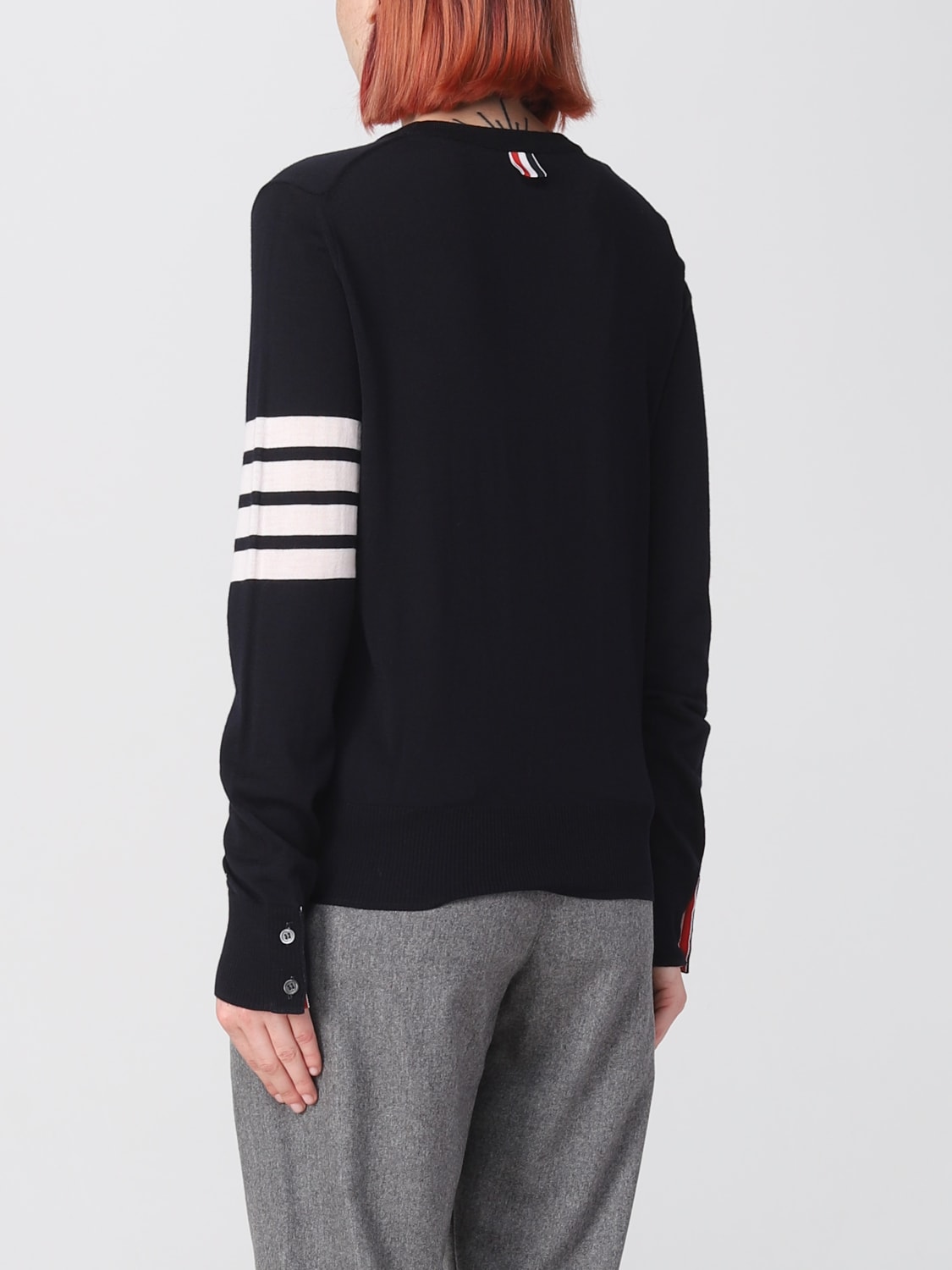 THOM BROWNE PULL: Pull femme Thom Browne, Bleu Marine - Img 3