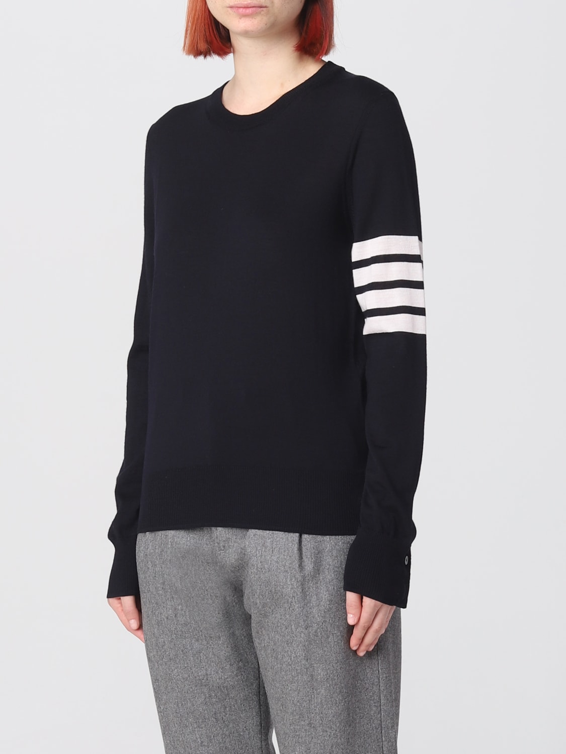 THOM BROWNE PULL: Pull femme Thom Browne, Bleu Marine - Img 4