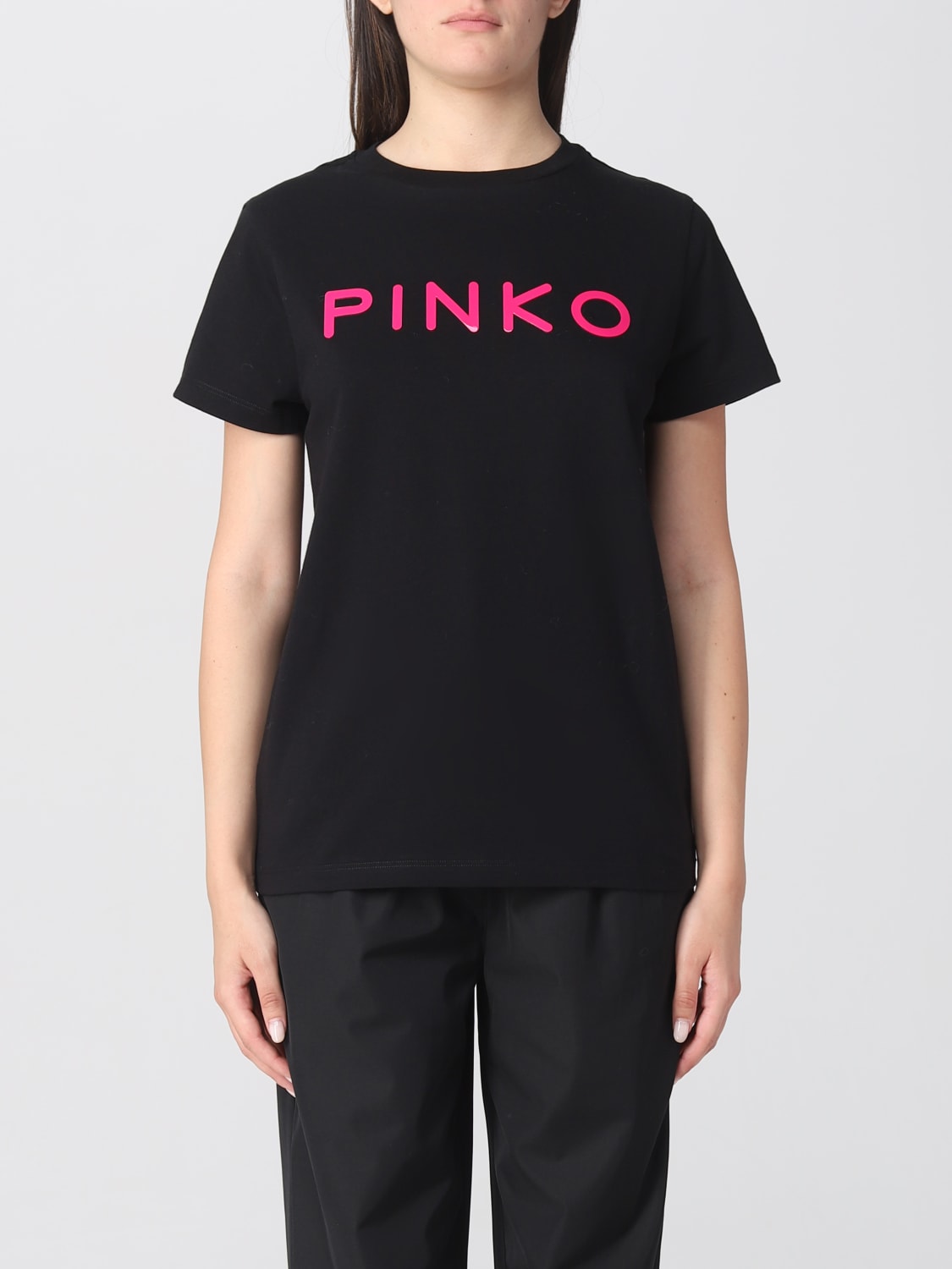 PINKO: T-shirt in cotone - Nero | T-Shirt Pinko 101752A150