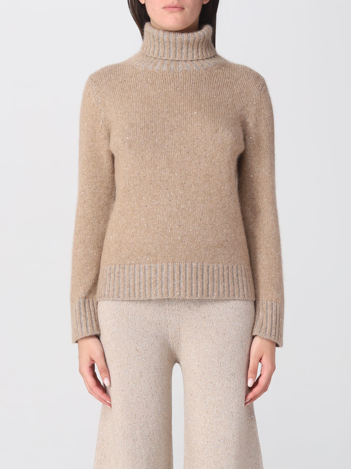 FABIANA FILIPPI MAGLIA: Pullover Fabiana Filippi in misto lana, Beige - Img 1