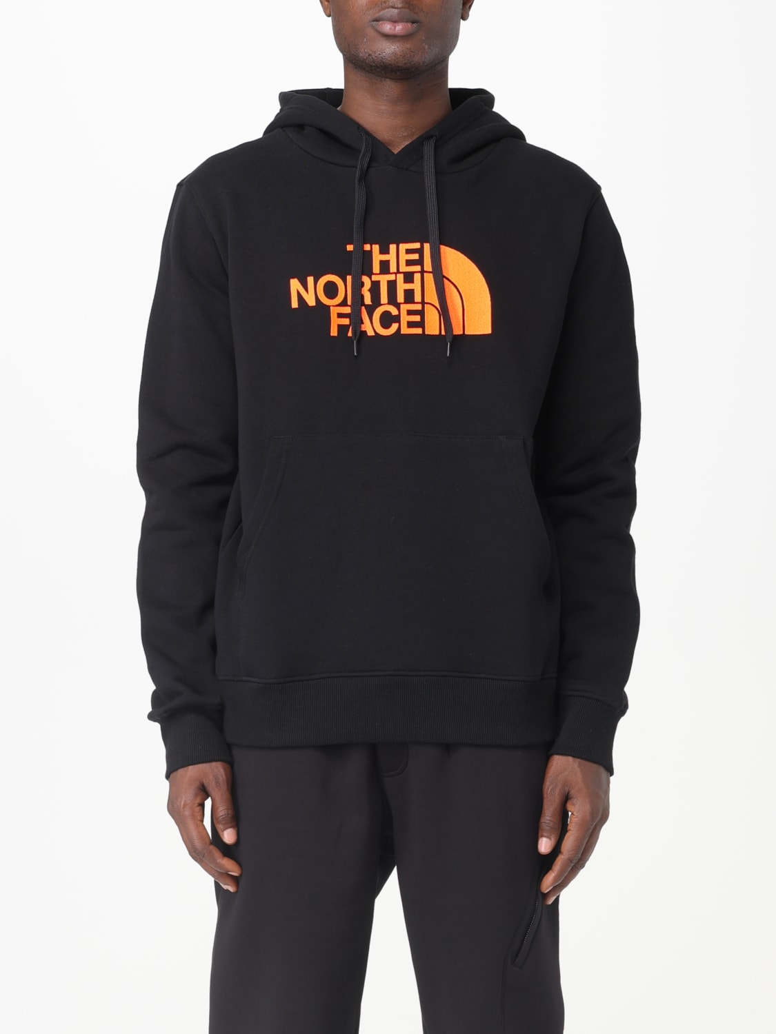 Black and orange north face hoodie sale