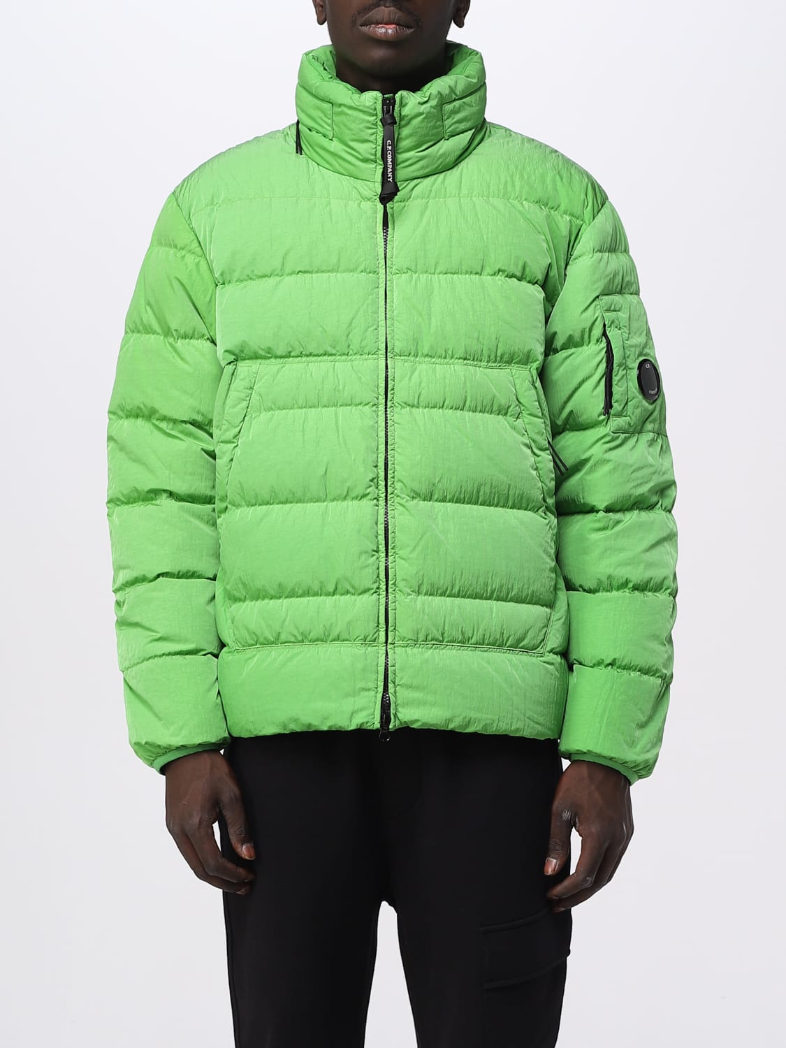 C.P. Company Kids branded zip-puller padded-design jacket - Green