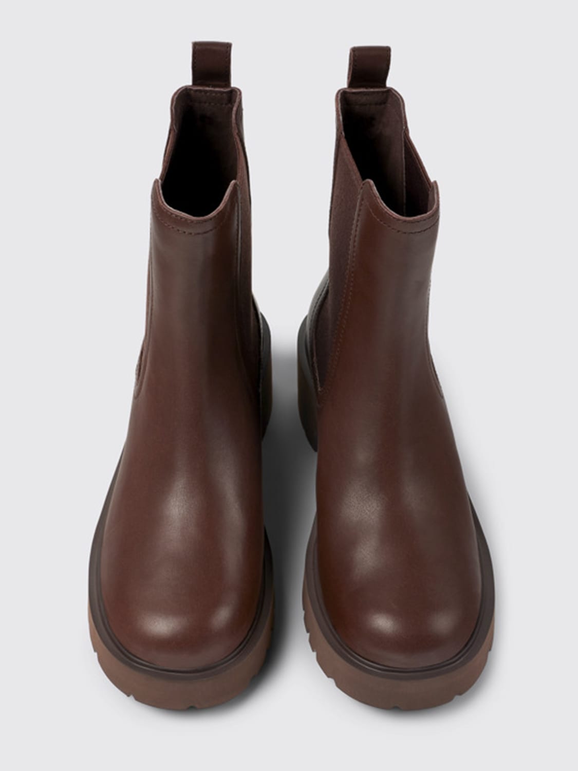 CAMPER: Milah leather ankle boots - Burgundy | Camper flat