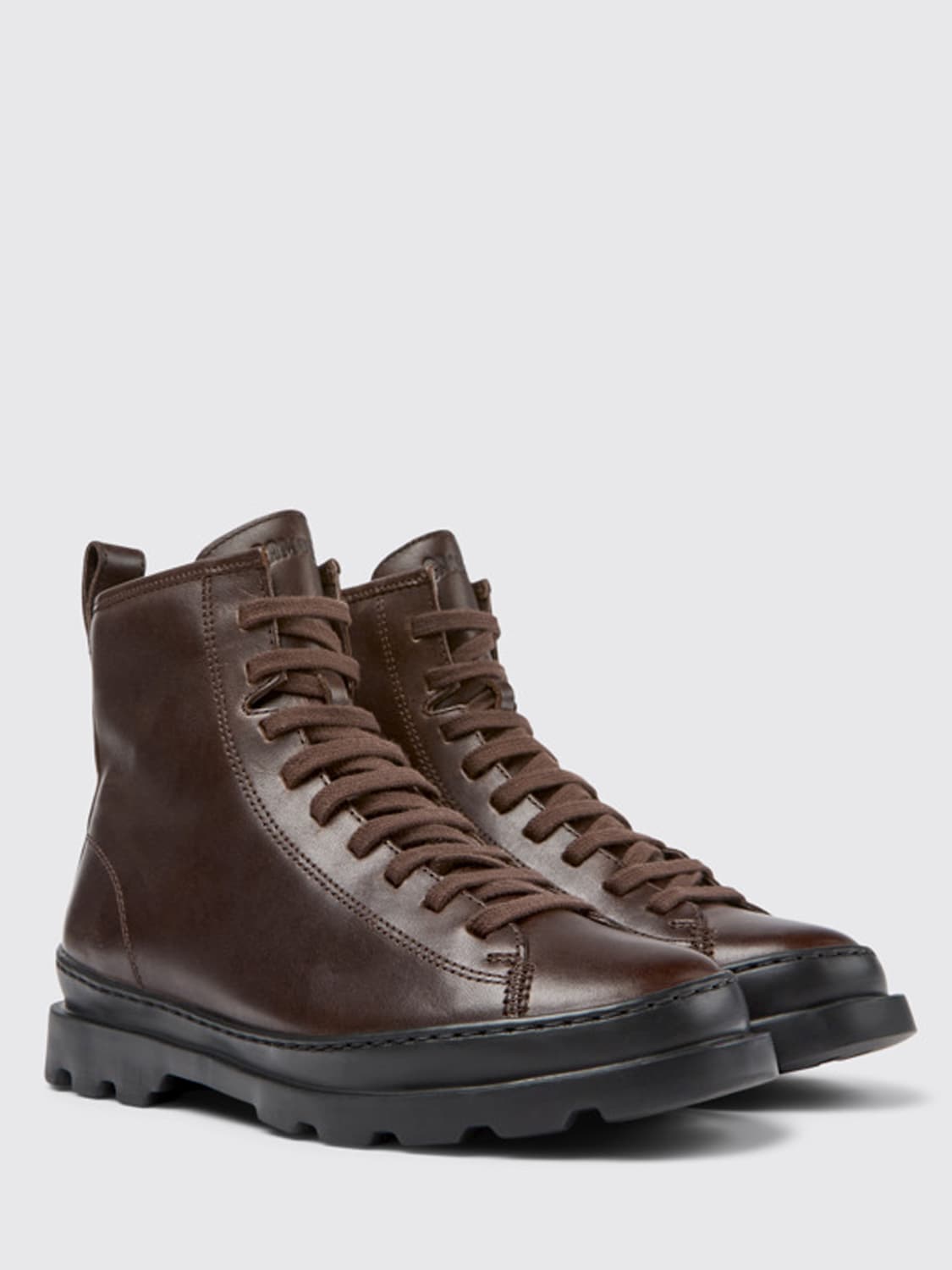 Camper Outlet: Brutus leather ankle boots - Burgundy