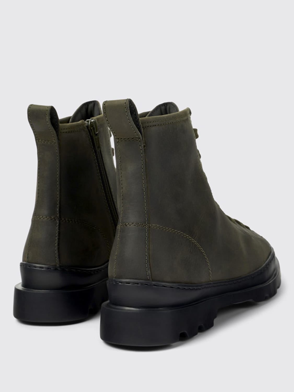 CAMPER: Brutus ankle boots in nubuck - Green | Camper flat CAMPER: Brutus ankle boots in nubuck - Green | Camper flat