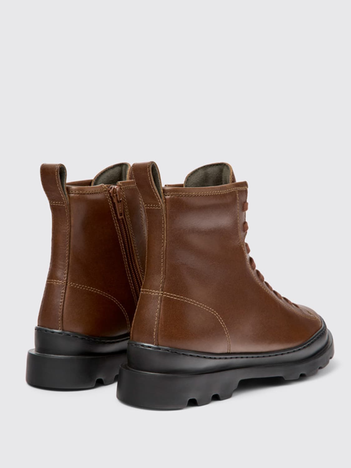 Camper Outlet: Brutus leather ankle boots - Brown | Camper