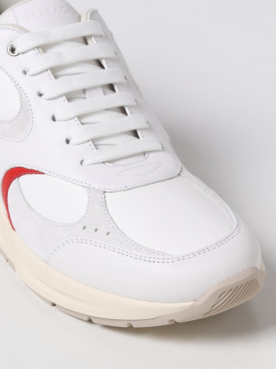 FERRAGAMO SNEAKERS: Ferragamo Cosmina sneakers in leather, White - Img 4