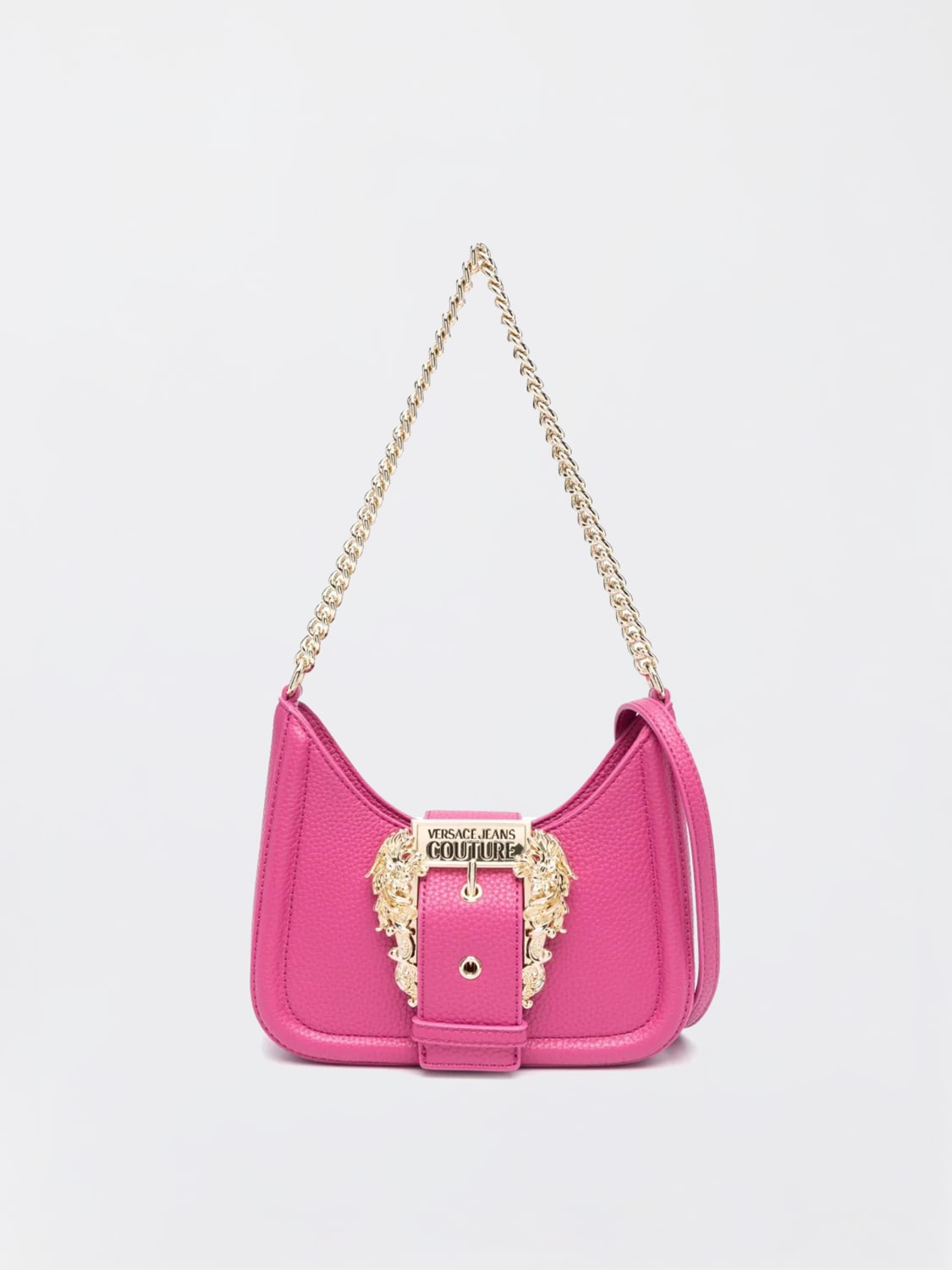 VERSACE JEANS COUTURE MINI BAG: Versace Jeans Couture bag in grained synthetic leather, Fuchsia - Img 1