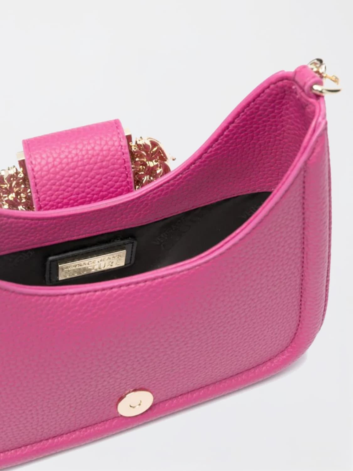 VERSACE JEANS COUTURE MINI BAG: Versace Jeans Couture bag in grained synthetic leather, Fuchsia - Img 3