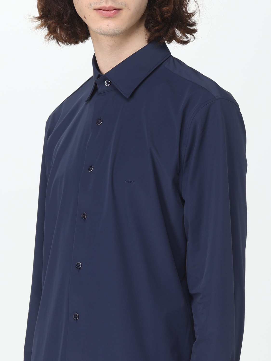 MICHAEL KORS SHIRT: Michael Kors shirt in stretch cotton, Blue 1 - Img 3