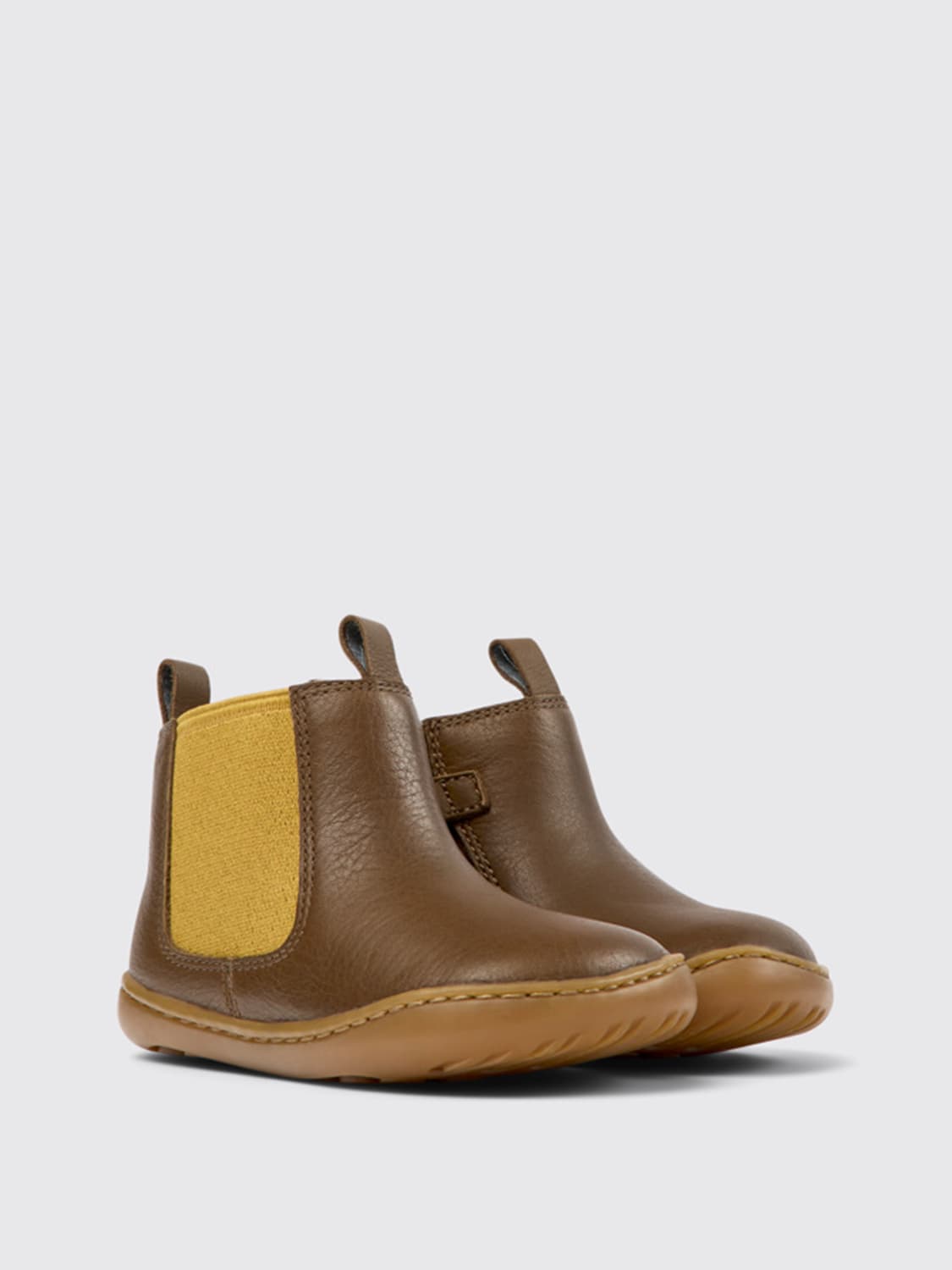 CAMPER SHOES: Camper Peu leather ankle boots, Brown - Img 2