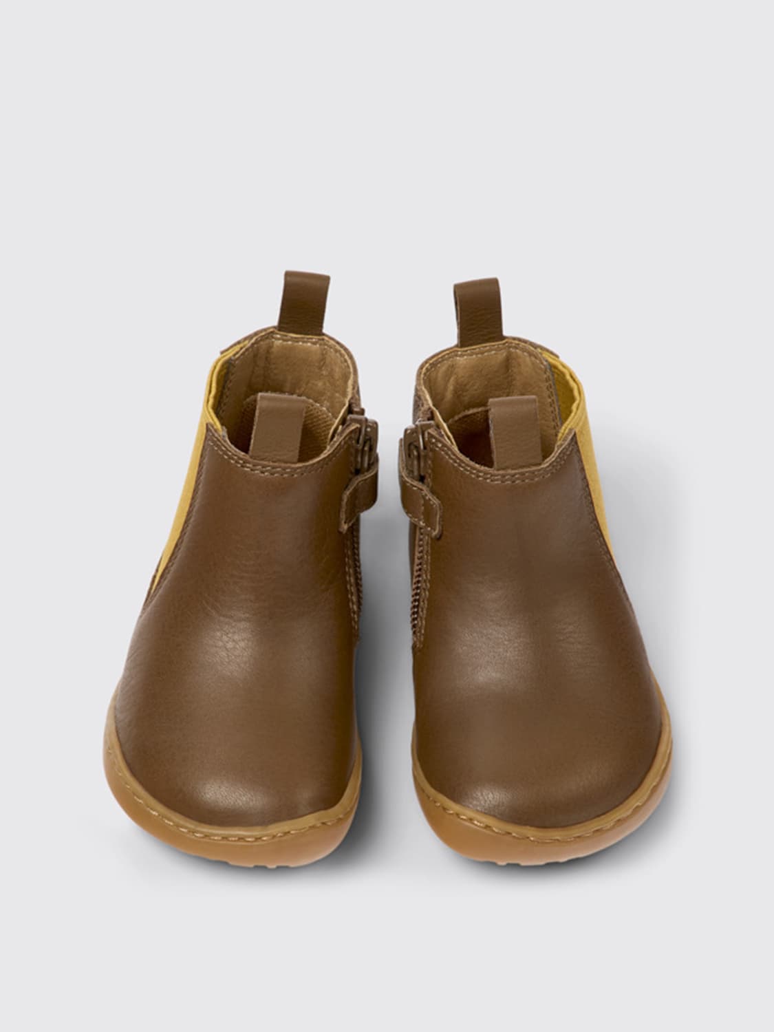 CAMPER SHOES: Camper Peu leather ankle boots, Brown - Img 3