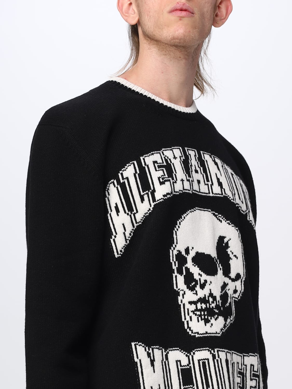 McQueen Outlet: sweater in wool and cashmere blend with