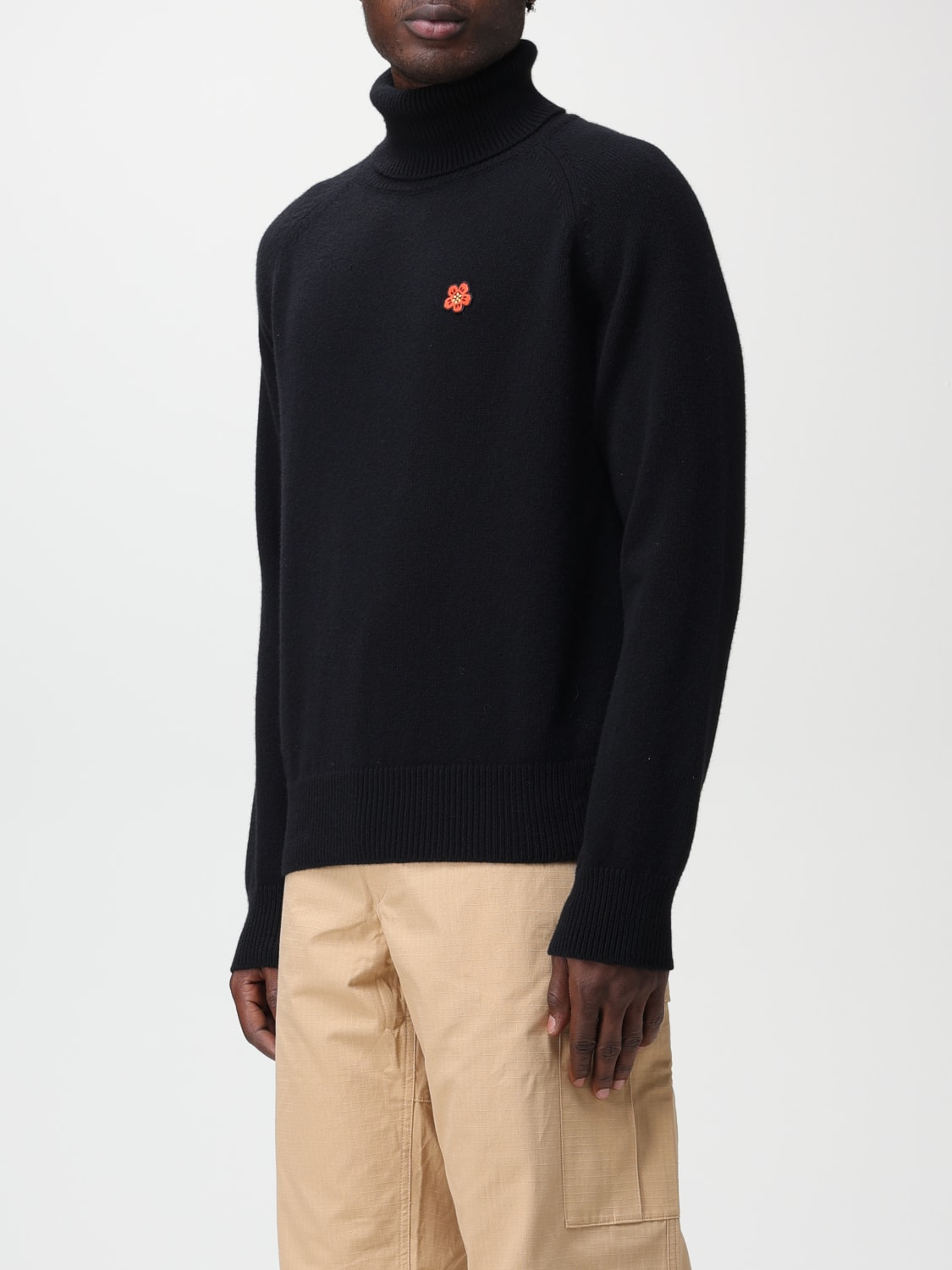 KENZO SWEATER: Kenzo wool sweater with Boke Flower, Black - Img 4