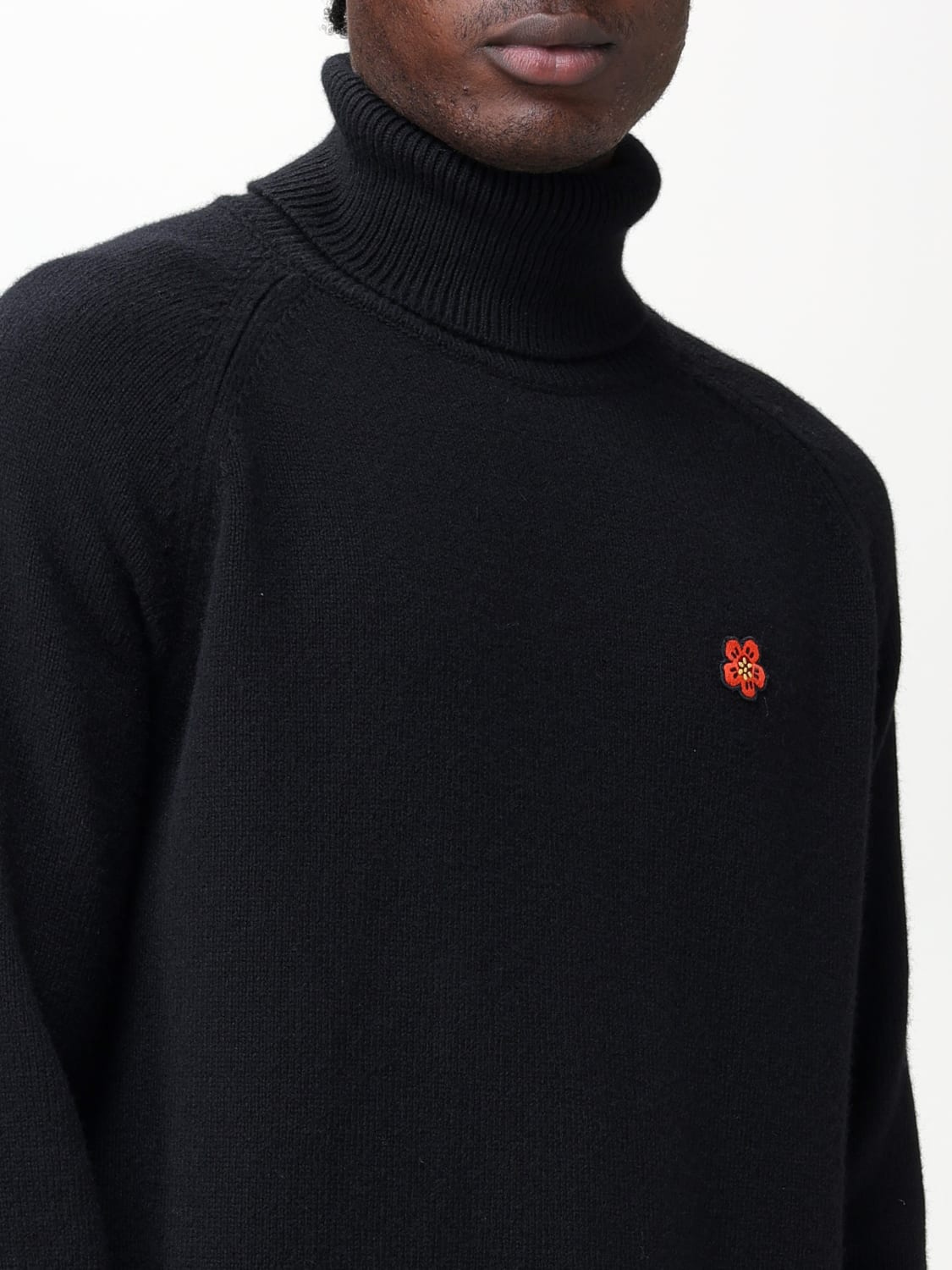 KENZO SWEATER: Kenzo wool sweater with Boke Flower, Black - Img 5