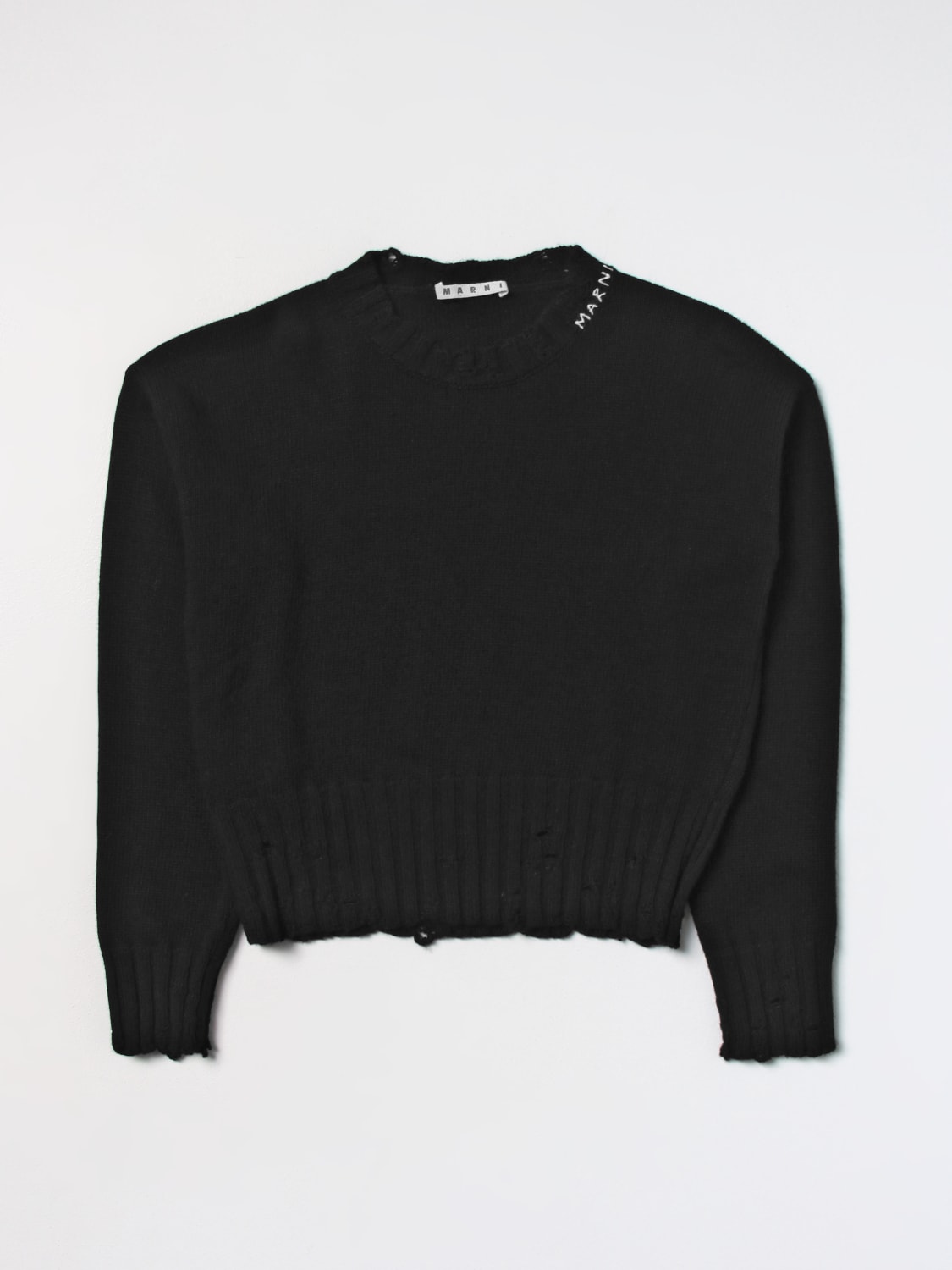 MARNI MAGLIA: Maglione Marni in viscosa stretch, Nero - Img 1