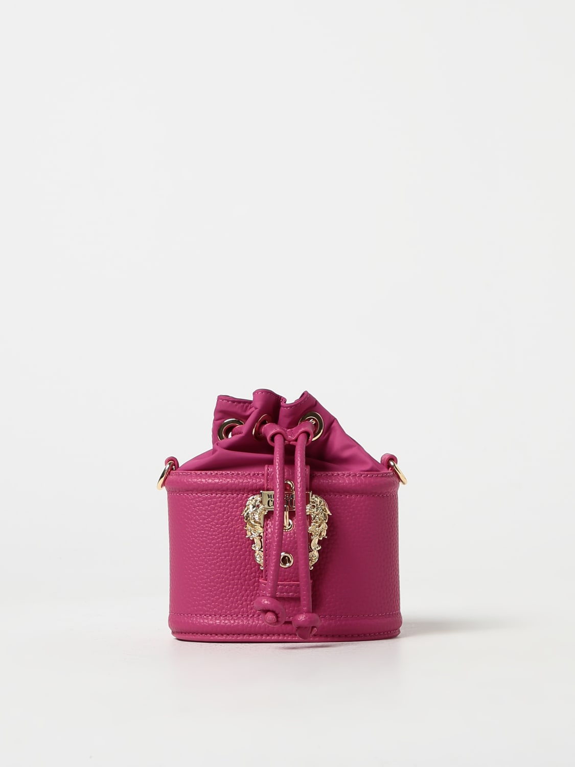 VERSACE JEANS COUTURE MINI BAG: Versace Jeans Couture bag in grained synthetic leather, Fuchsia - Img 1