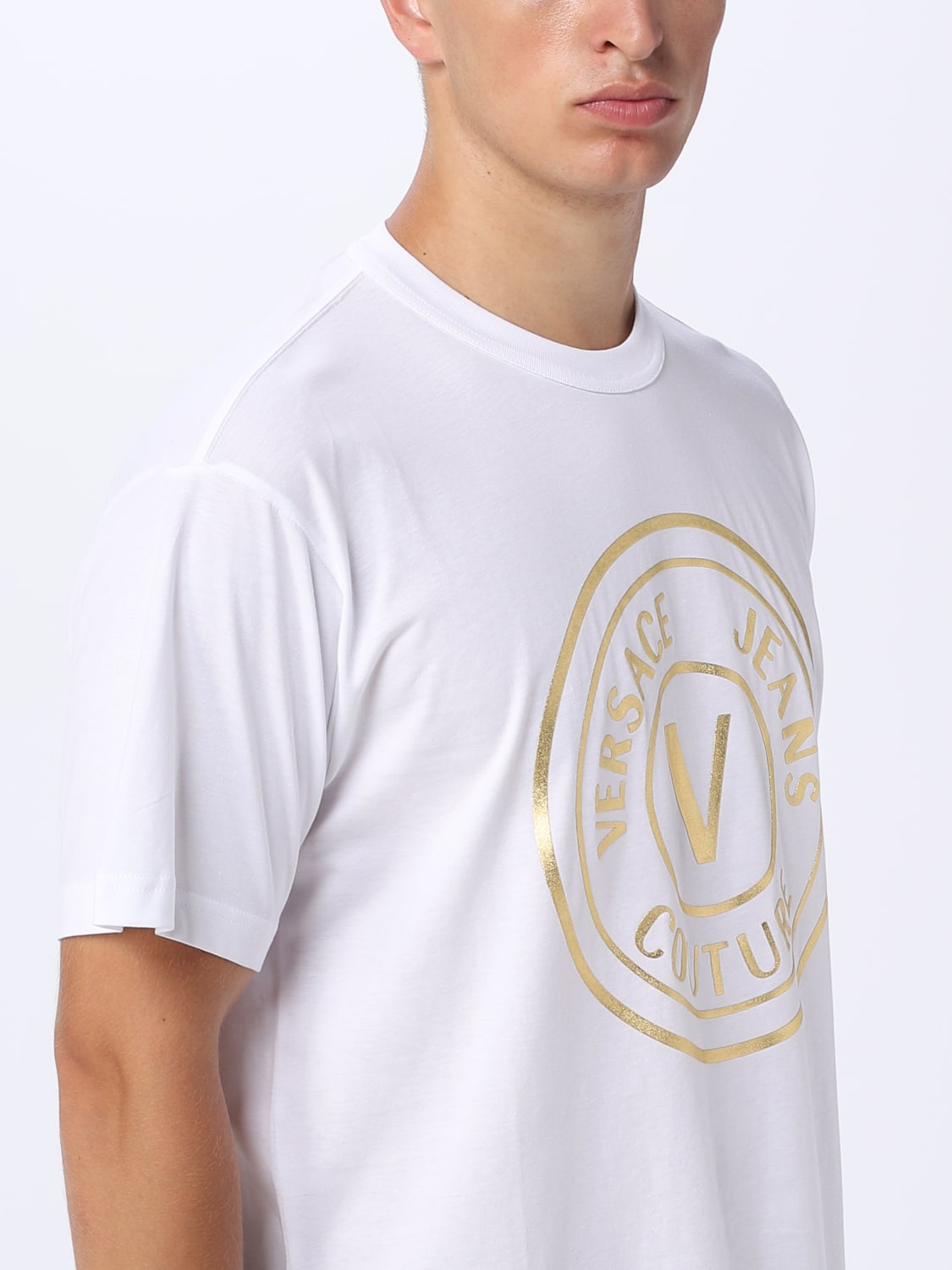 VERSACE JEANS COUTURE T-SHIRT: T-shirt Versace Jeans Couture in cotone, Bianco - Img 3